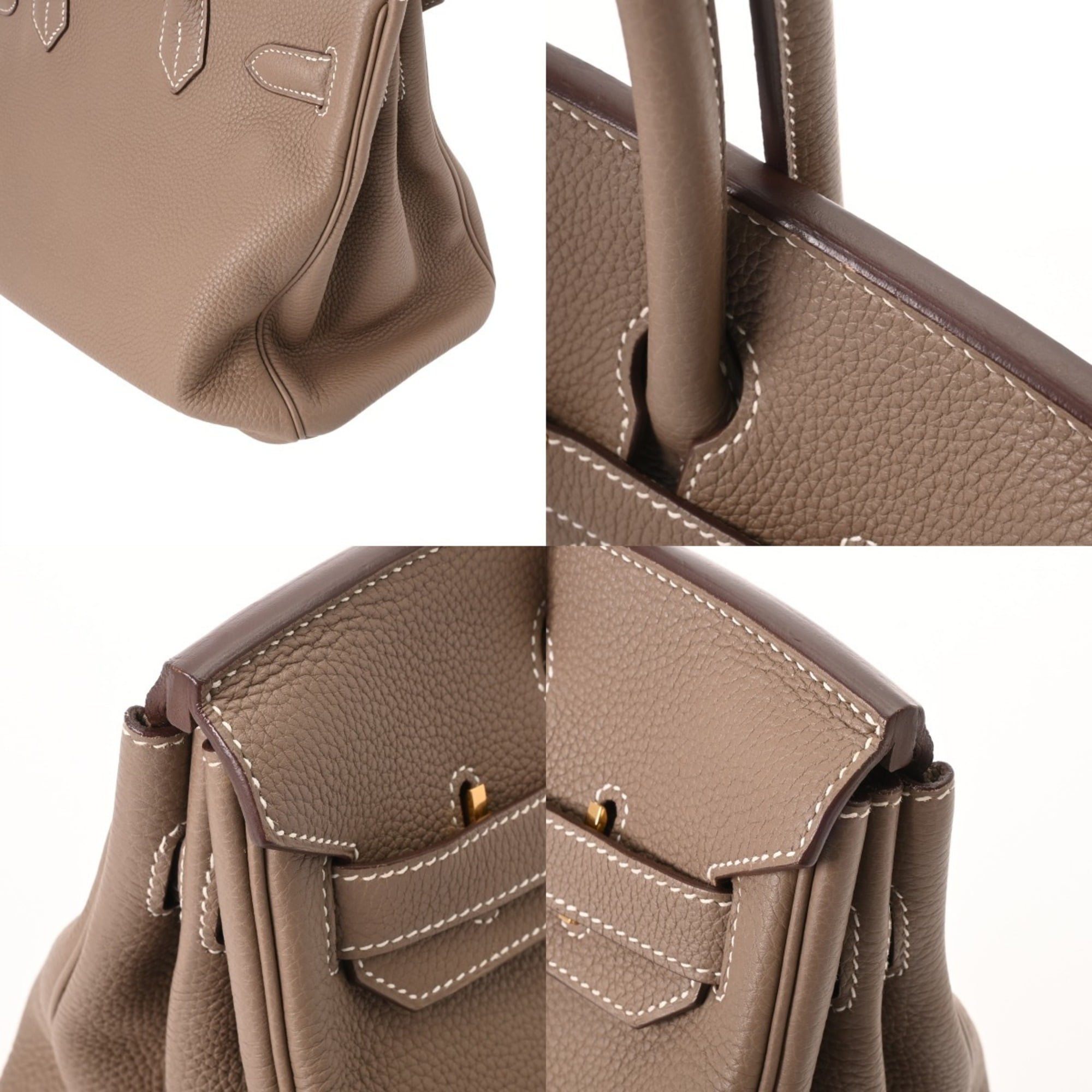 Hermes Birkin Etoupe Gray Togo Leather Handbag (Pre-Owned)