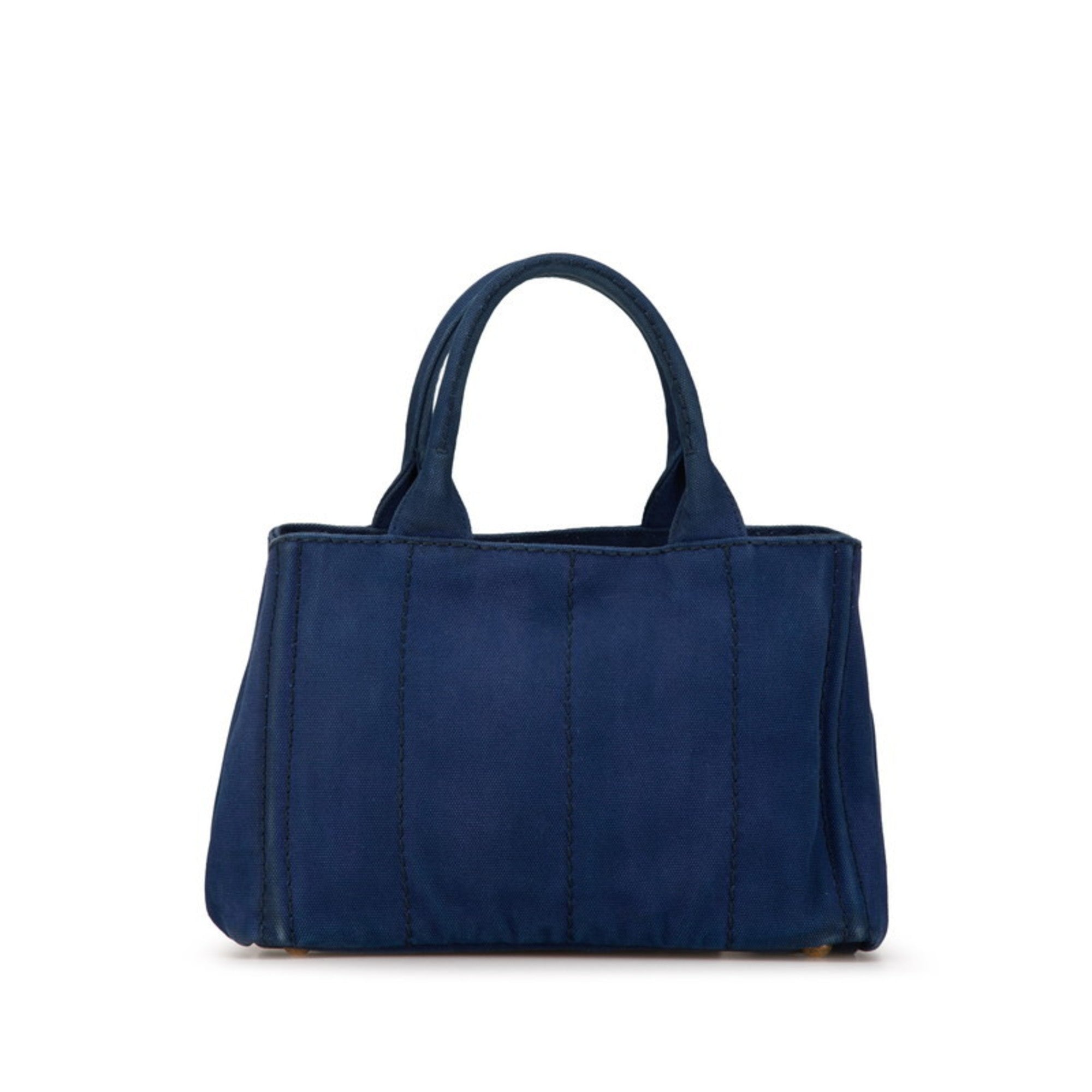 Prada Canapa Navy Canvas Handbag Shoulder Bag (Pre-Owned)