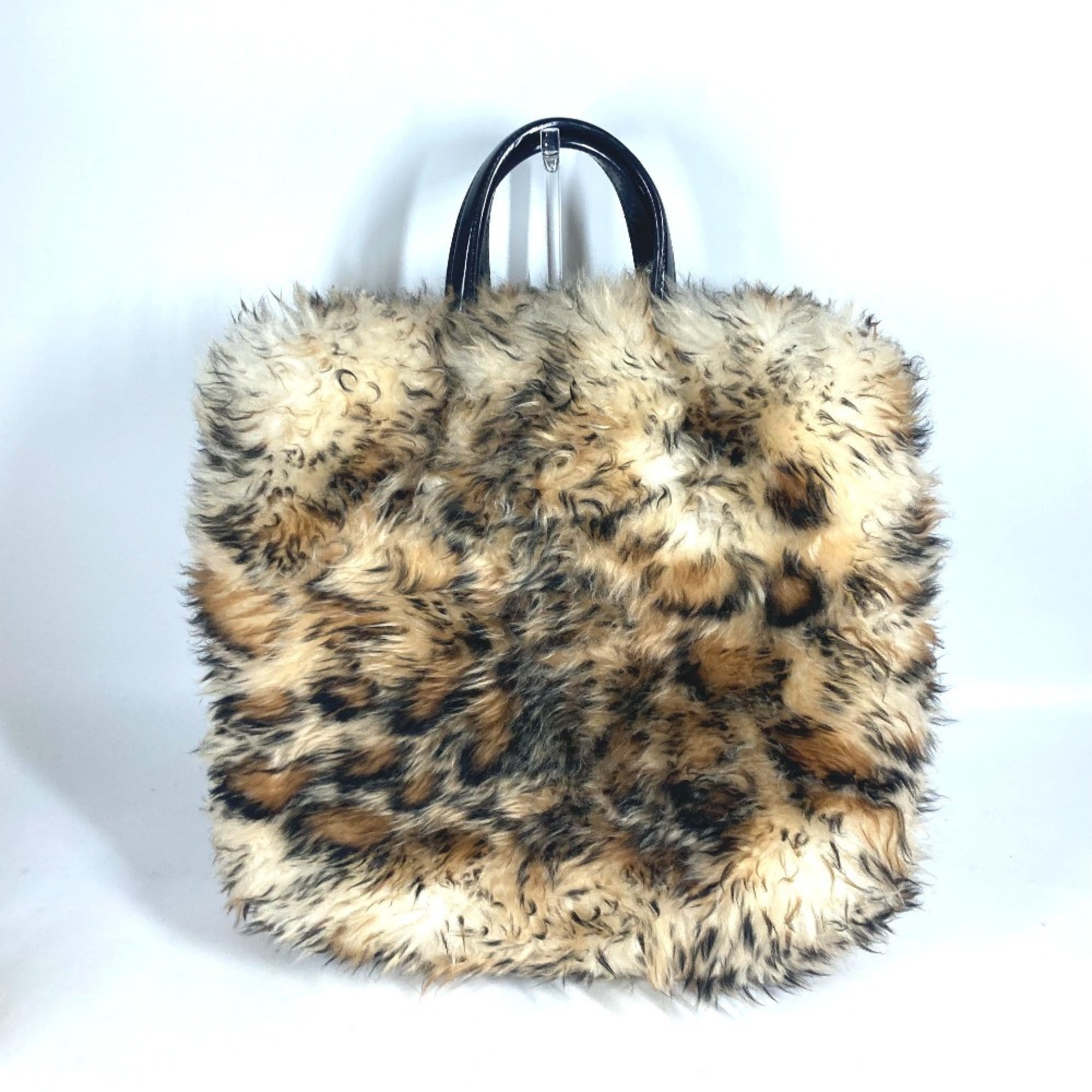 Louis Vuitton Beige Black Leather Handbag Shoulder Bag (Pre-Owned)