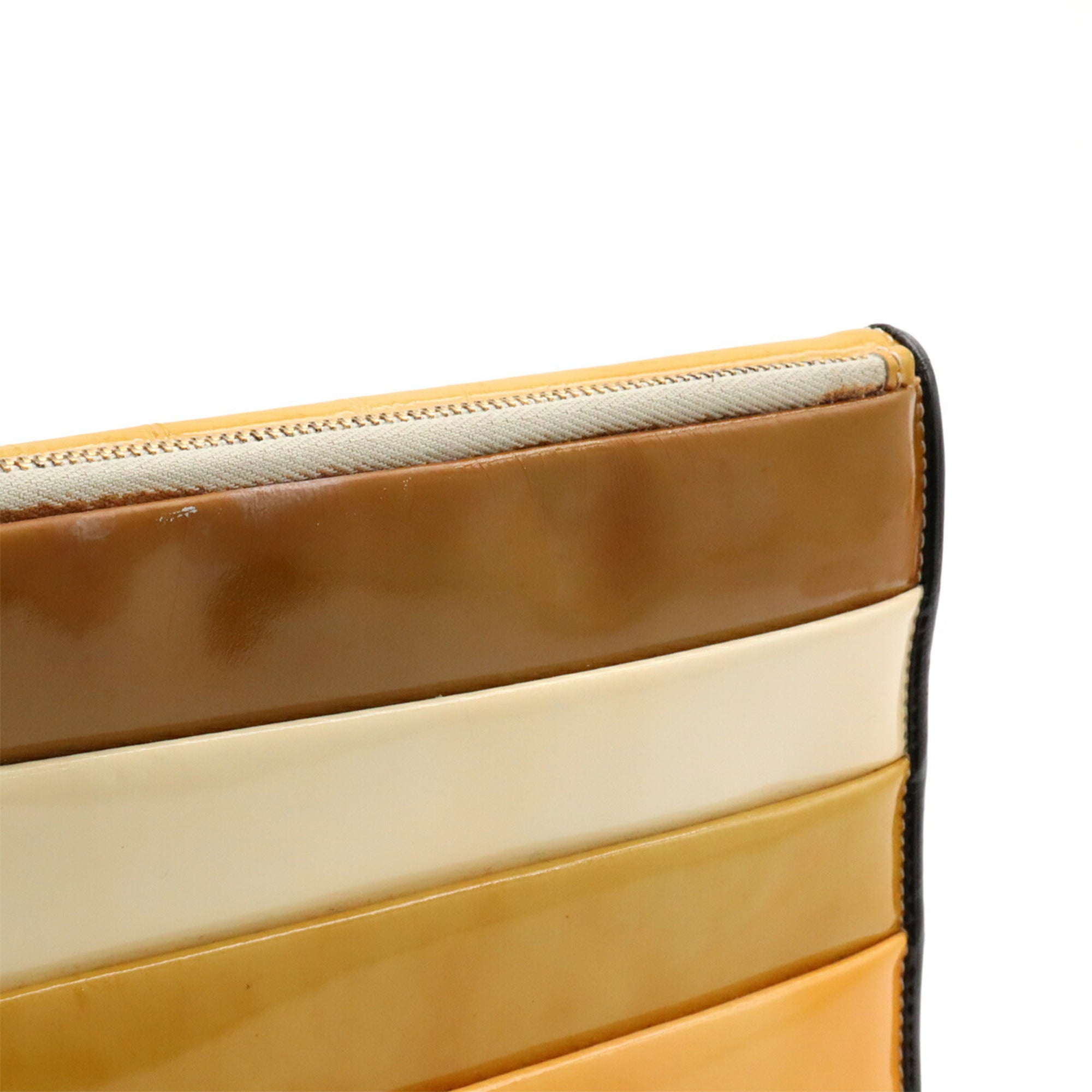 Chanel Black Multi-Color Yellow Patent Leather Clutch Bag (Pre-Owned)