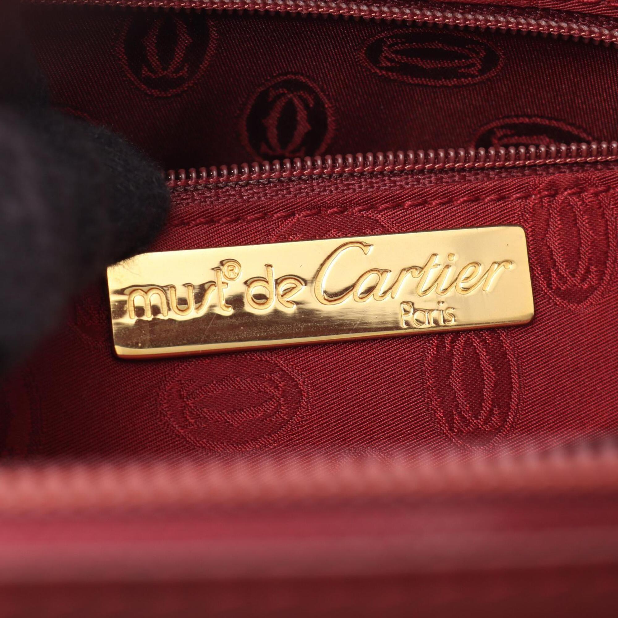 Cartier Bordeaux Leather Handbag (Pre-Owned)