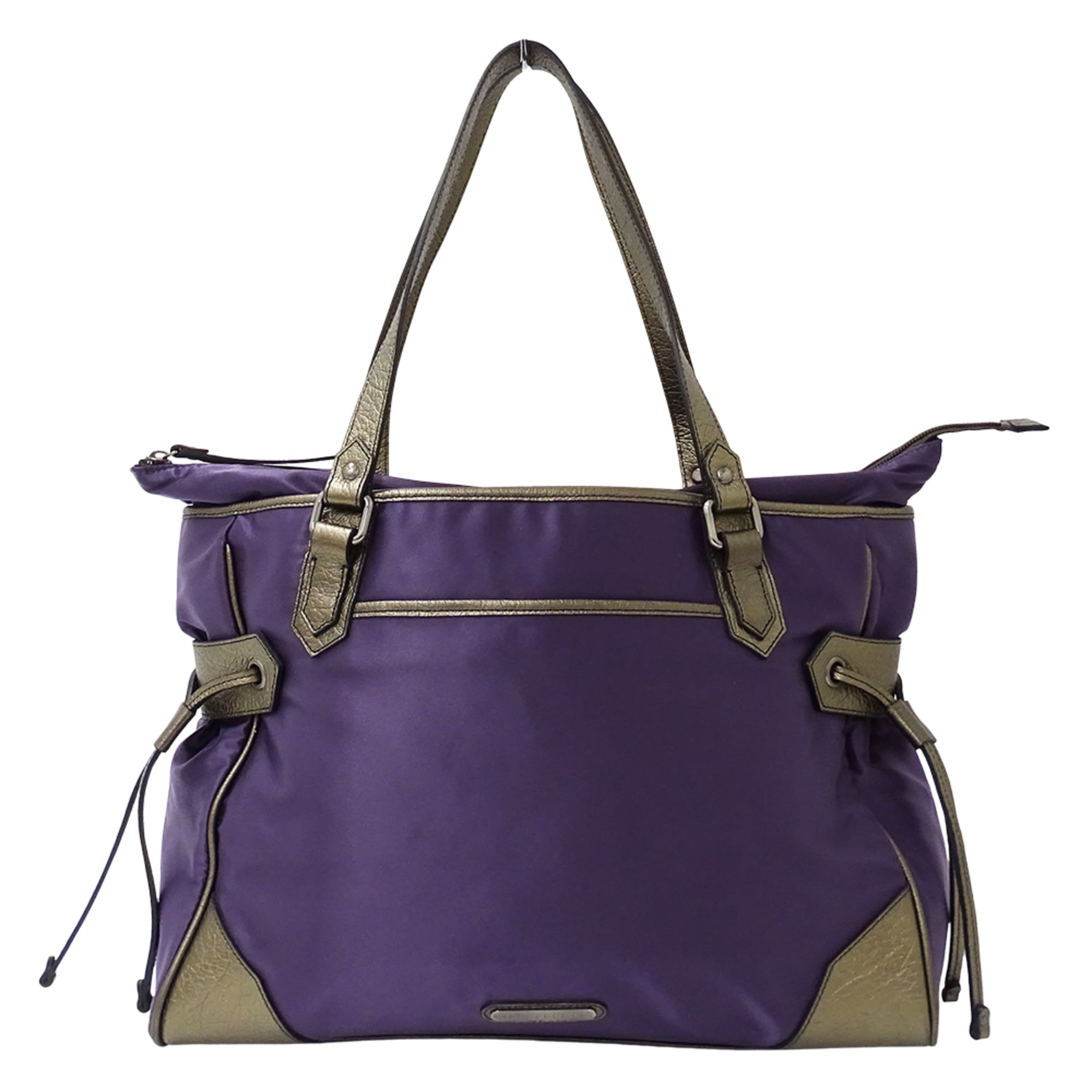 Burberry Bronze Purple Nylon Handbag Pouch Tote Bag (Pre-Owned)