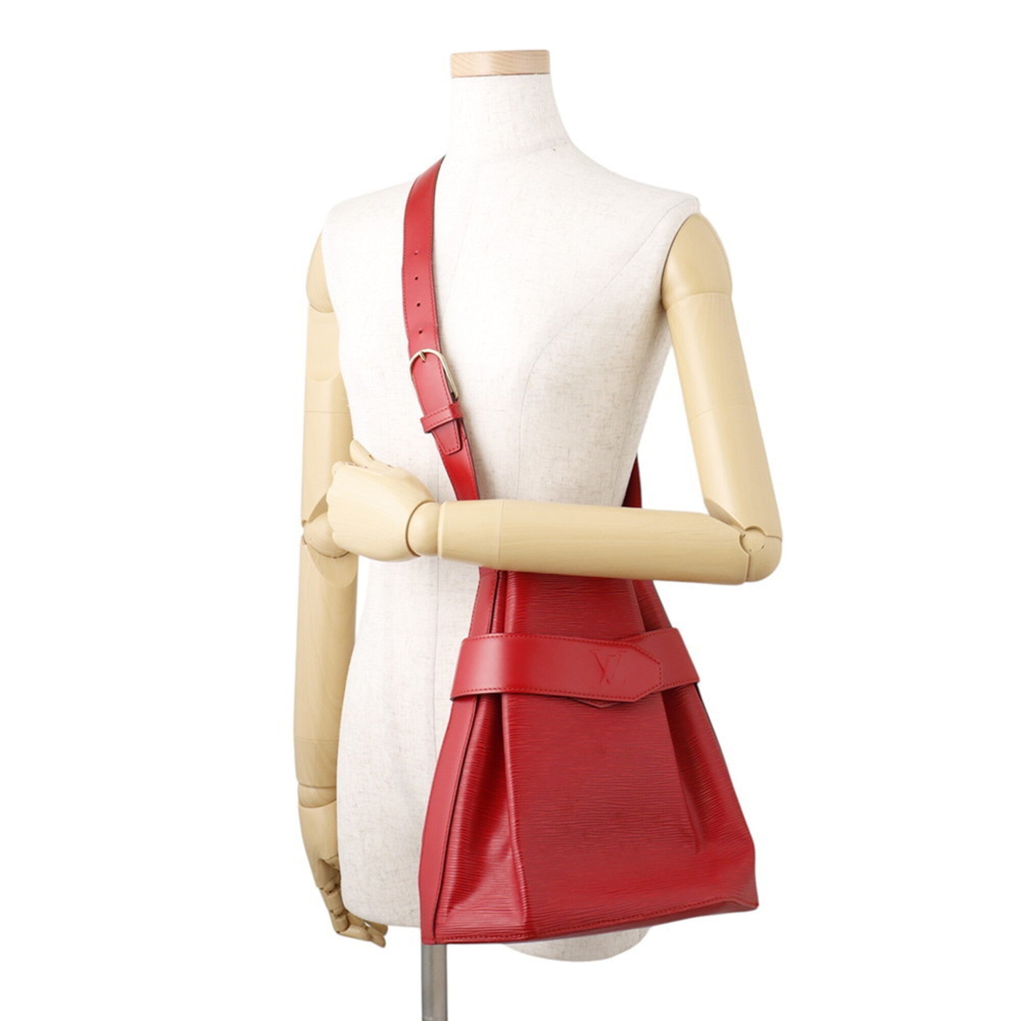 Louis Vuitton Epi Castilian Red Monogram Handbag Shoulder Bag (Pre-Owned)