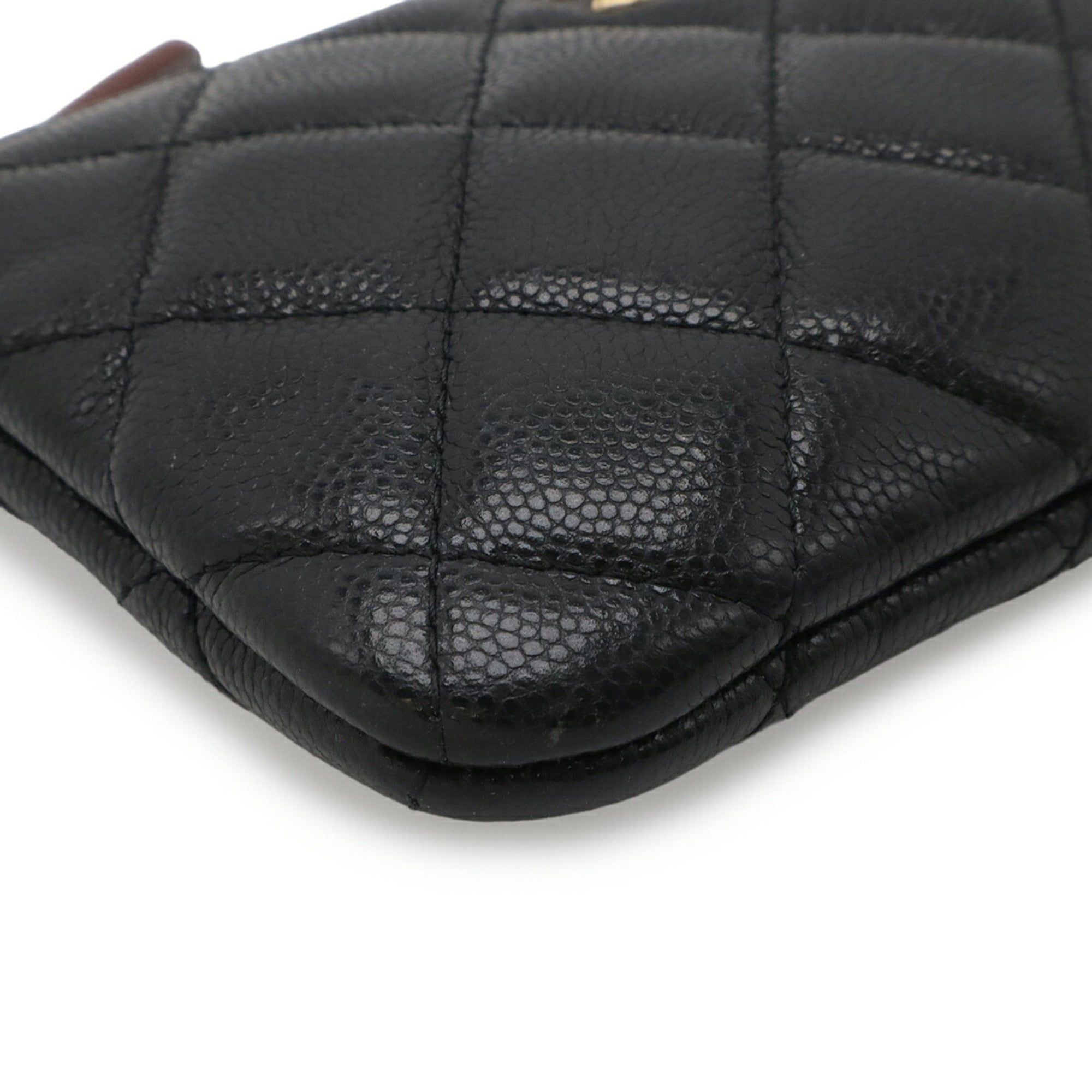Chanel Black Grained Calfskin Pouch (Pre-Owned)