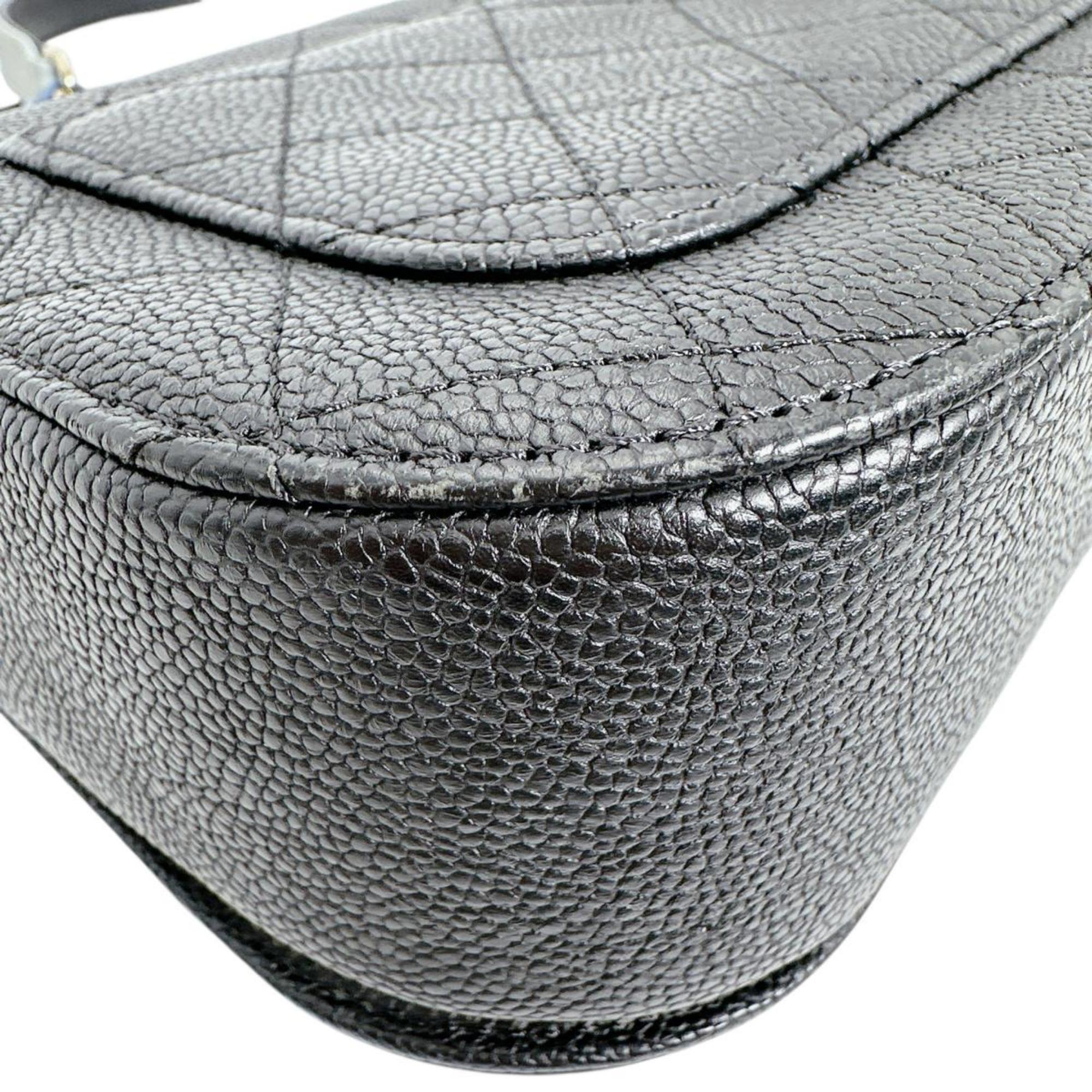 Chanel Black Grained Calfskin Shoulder Bag (Pre-Owned)