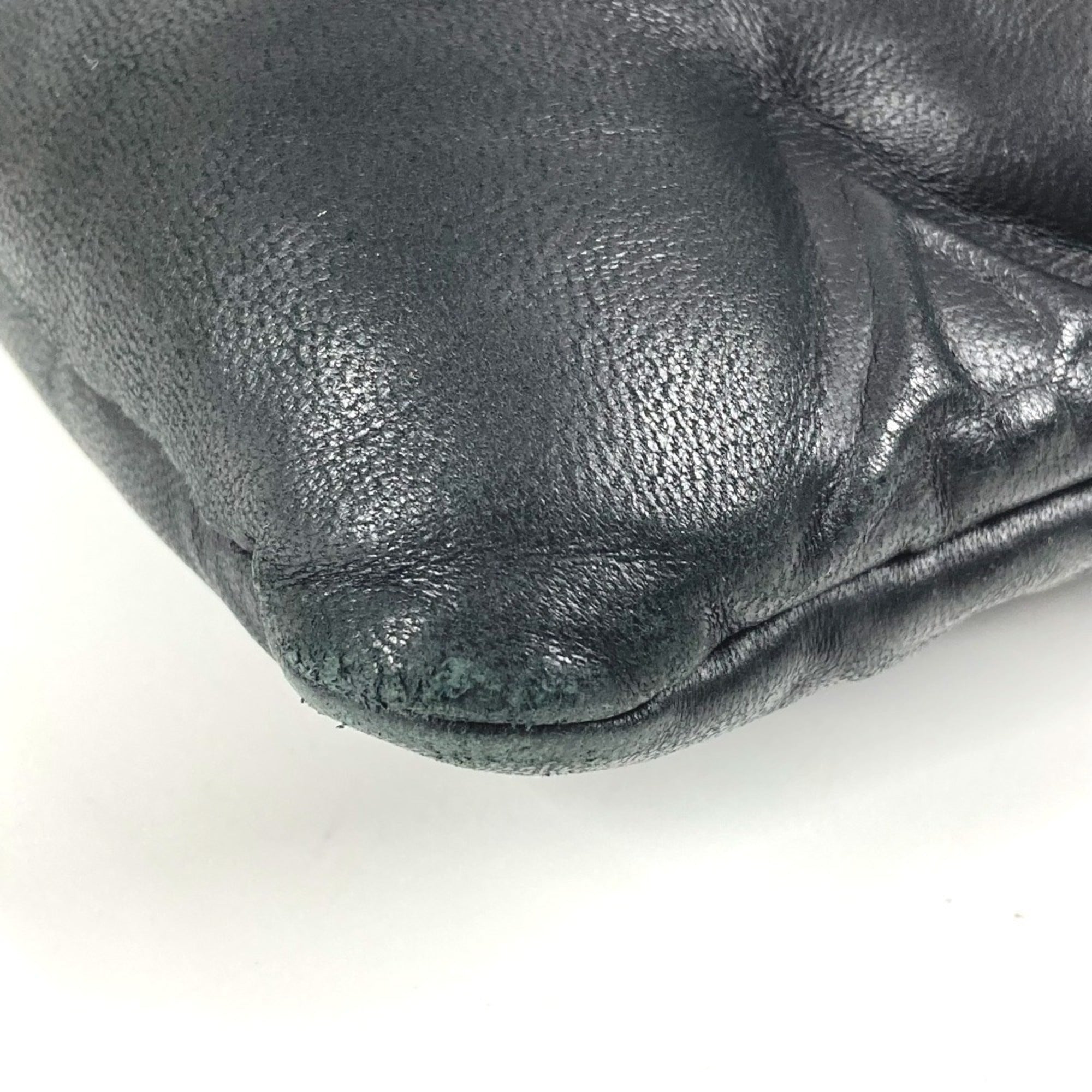 Louis Vuitton Black Noir Leather Clutch Bag Pochette Pouch (Pre-Owned)