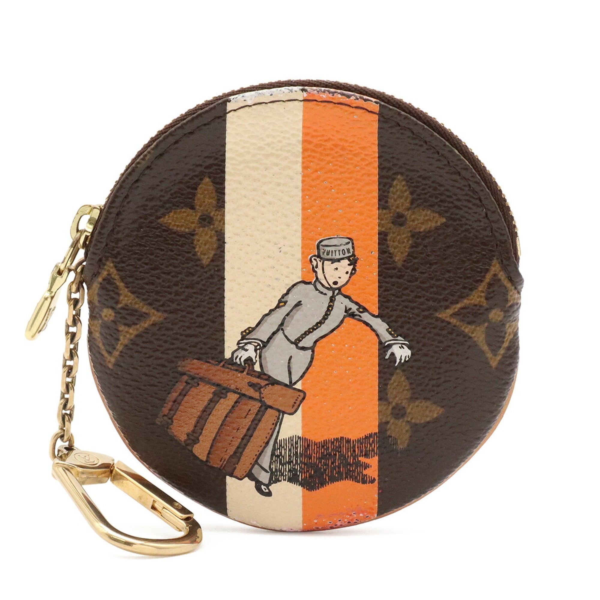 Louis Vuitton Cream Orange Monogram Canvas Coin Purse/Coin Case (Pre-Owned)