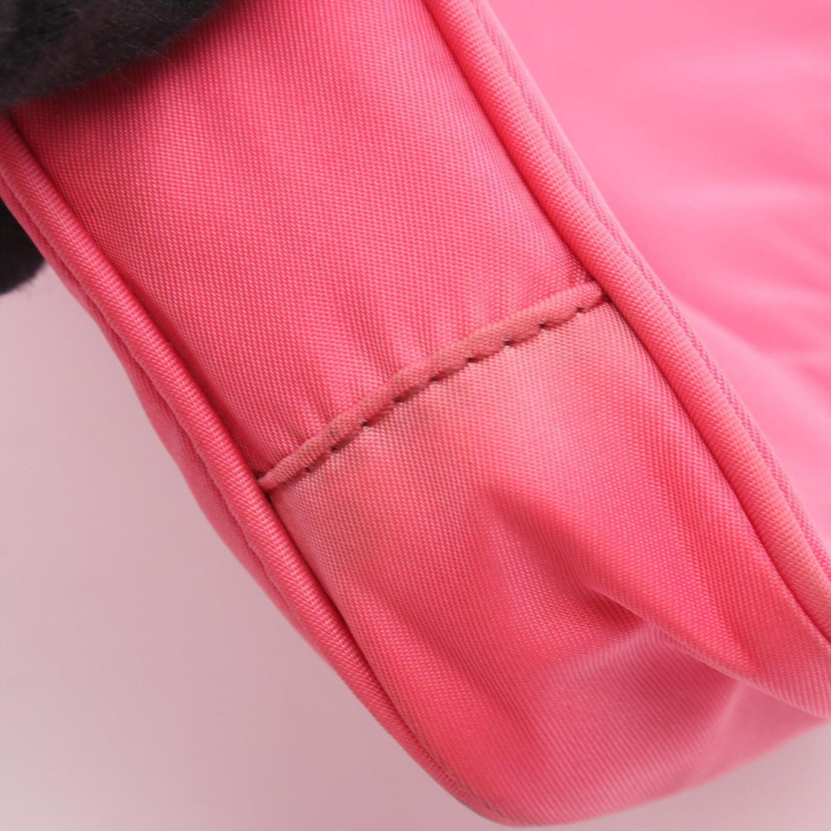 Prada Pink Nylon Leather Handbag Shoulder Bag (Pre-Owned)