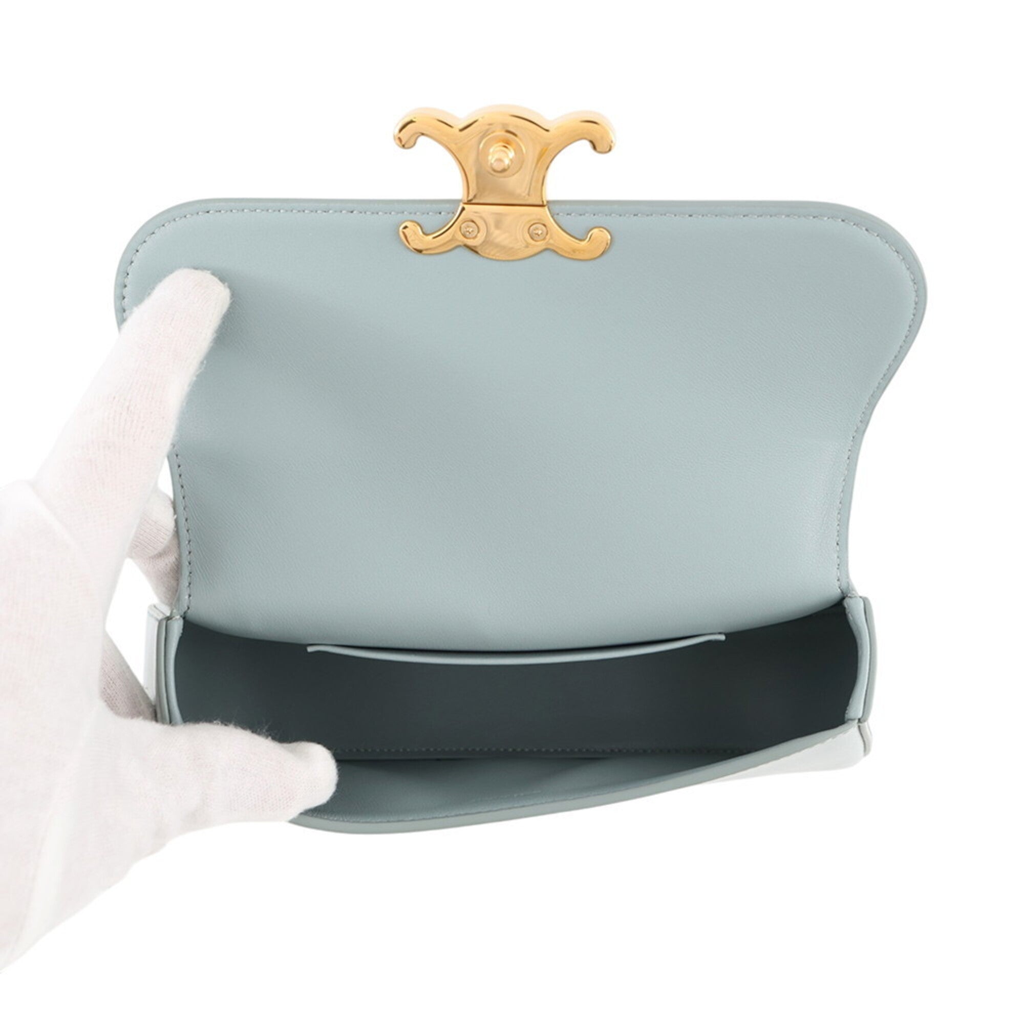 Celine Light Blue Leather Handbag (Pre-Owned)