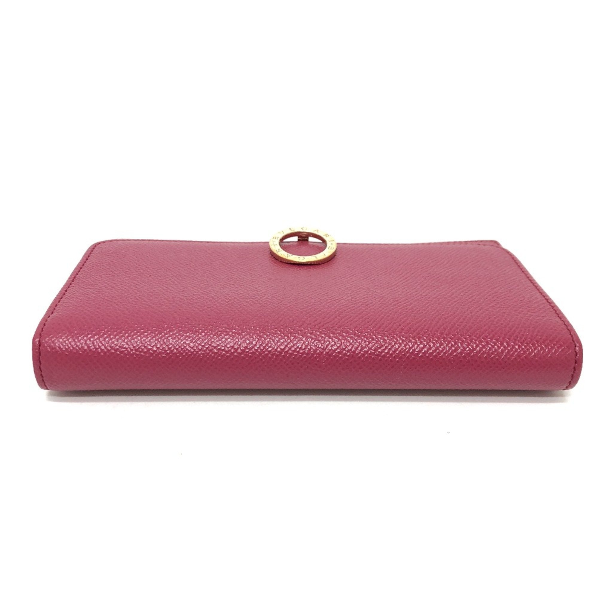 Bvlgari Pink Leather Long Wallet (Bi-Fold) (Pre-Owned)