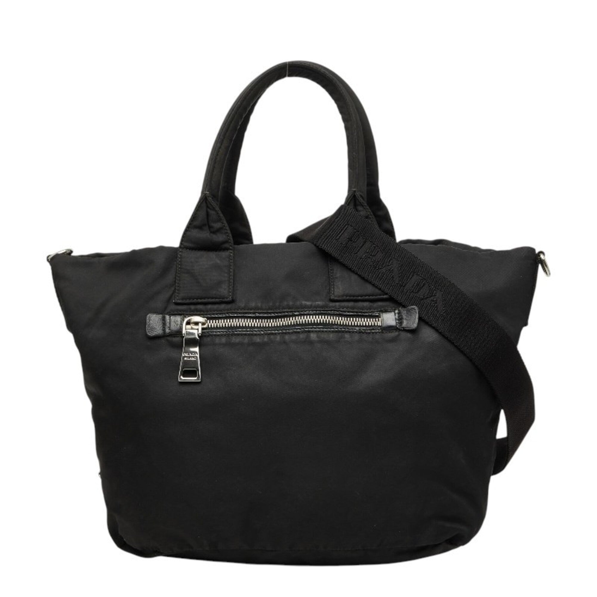 Prada Black Khaki Nylon Handbag Shoulder Bag (Pre-Owned)
