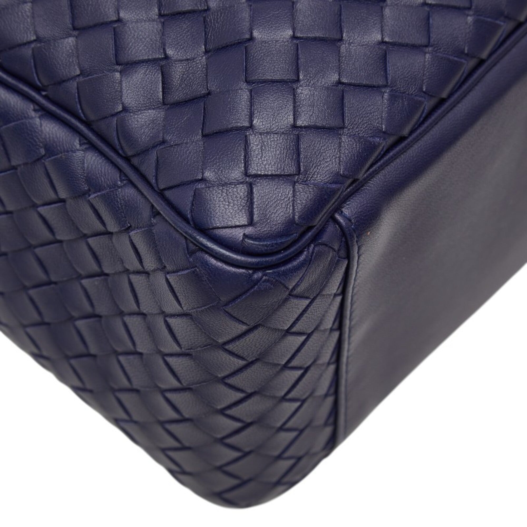 Bottega Veneta Navy Leather Handbag Shoulder Bag (Pre-Owned)