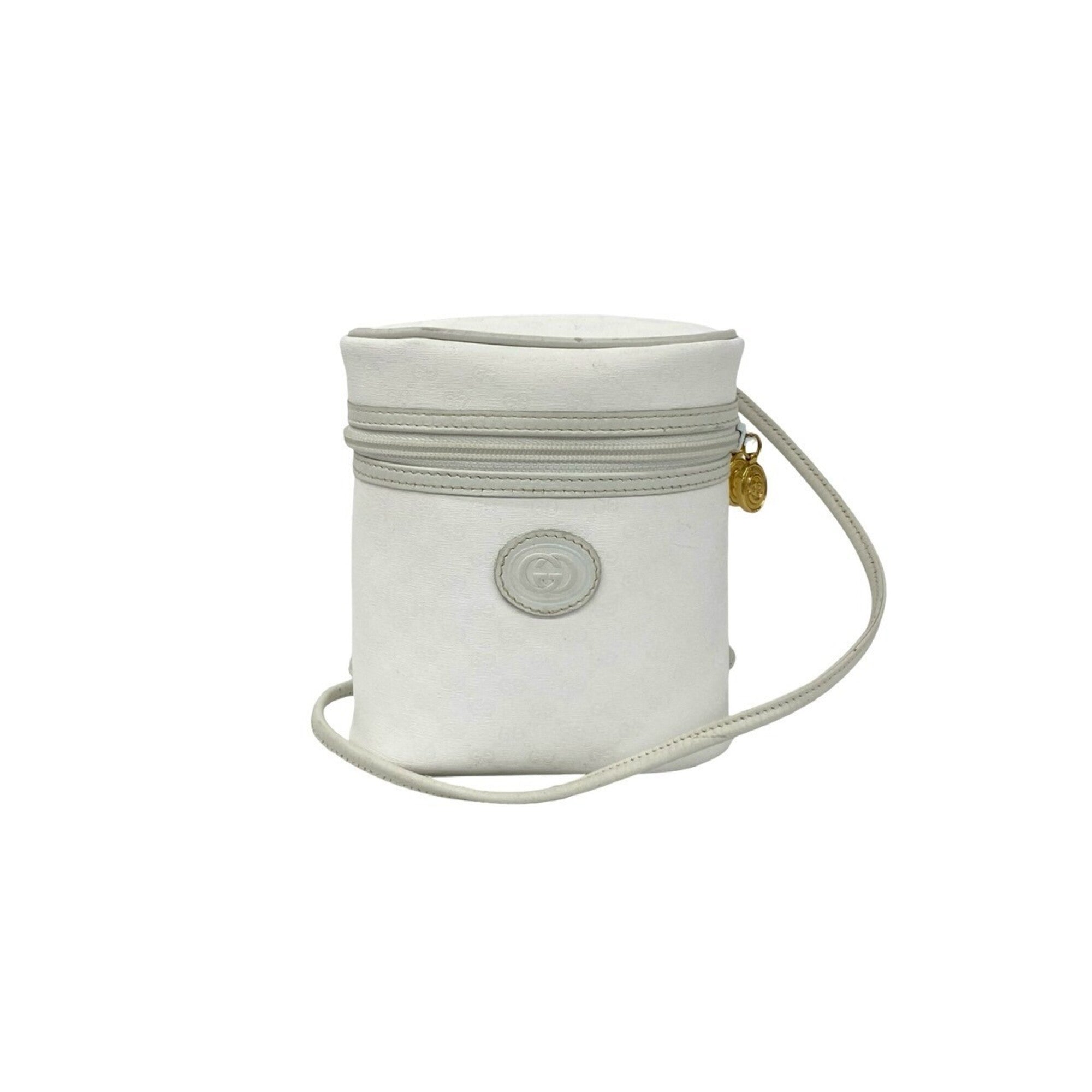 Gucci White Leather Pvc Shoulder Bag Vanity Bag (Pre-Owned)