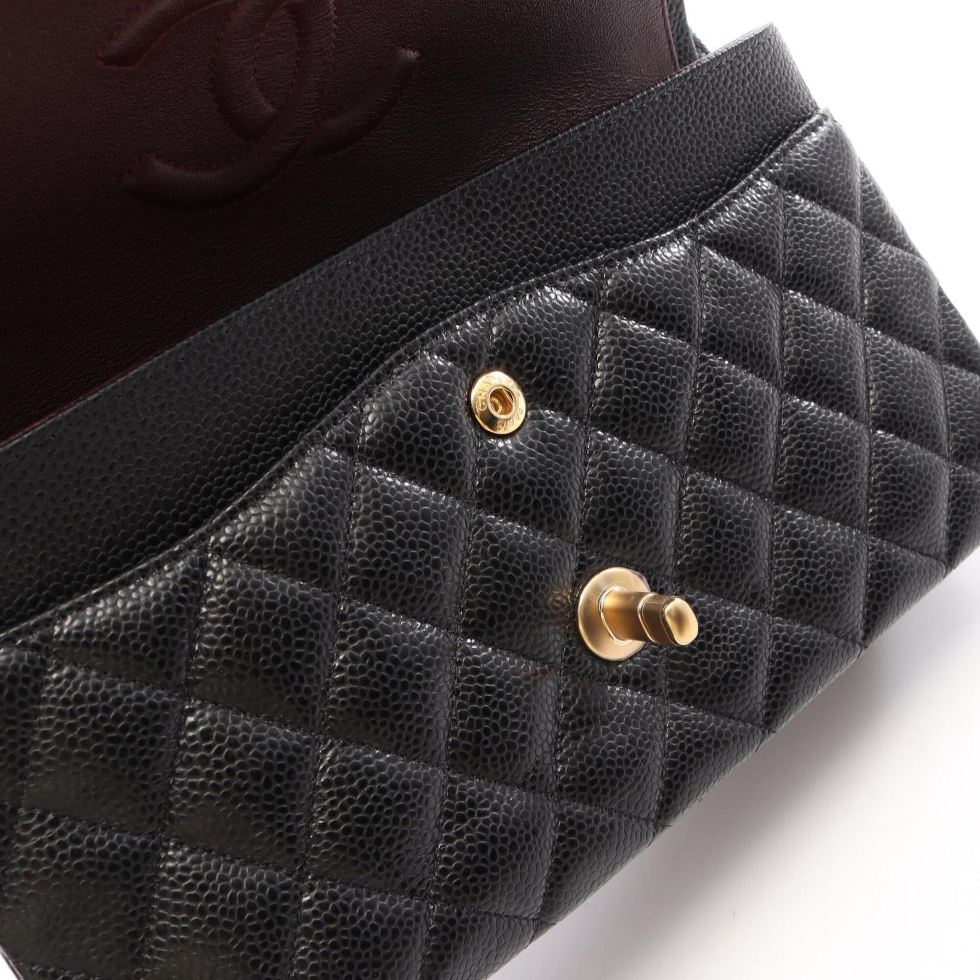 Chanel Black Grained Calfskin Handbag Shoulder Bag (Pre-Owned)