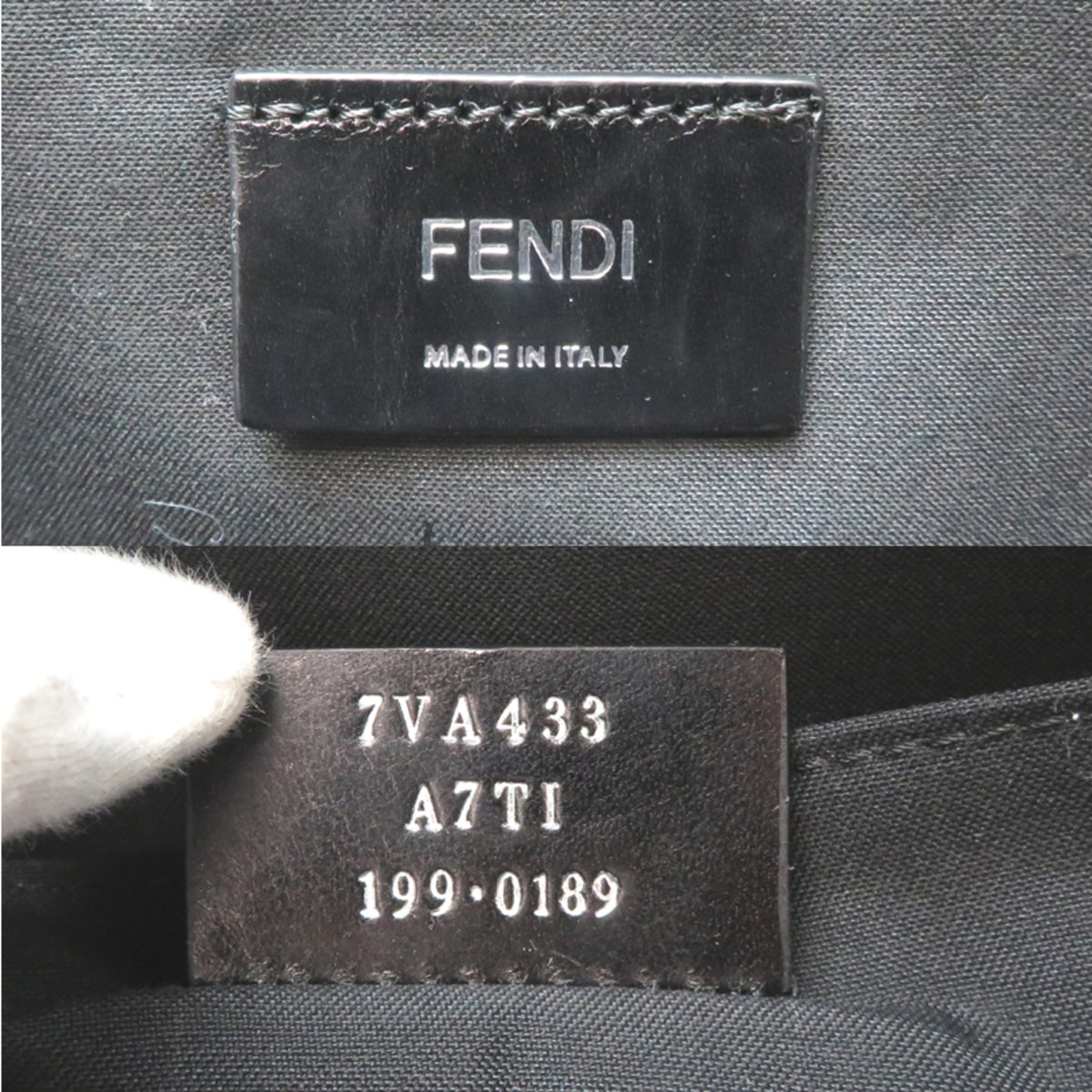 Fendi Navy Leather Clutch Bag (Pre-Owned)