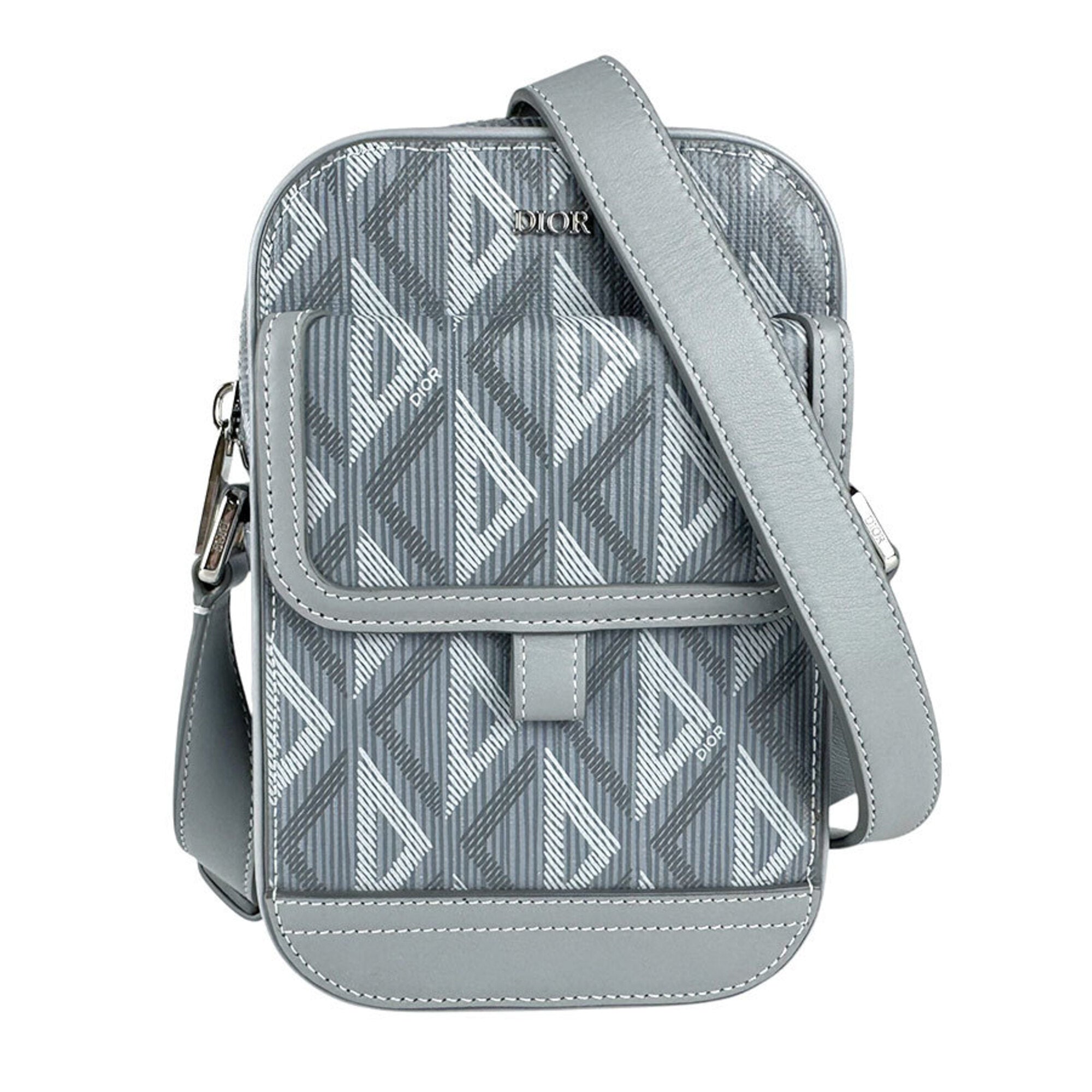 Christian Dior Gray Leather Shoulder Bag (Pre-Owned)