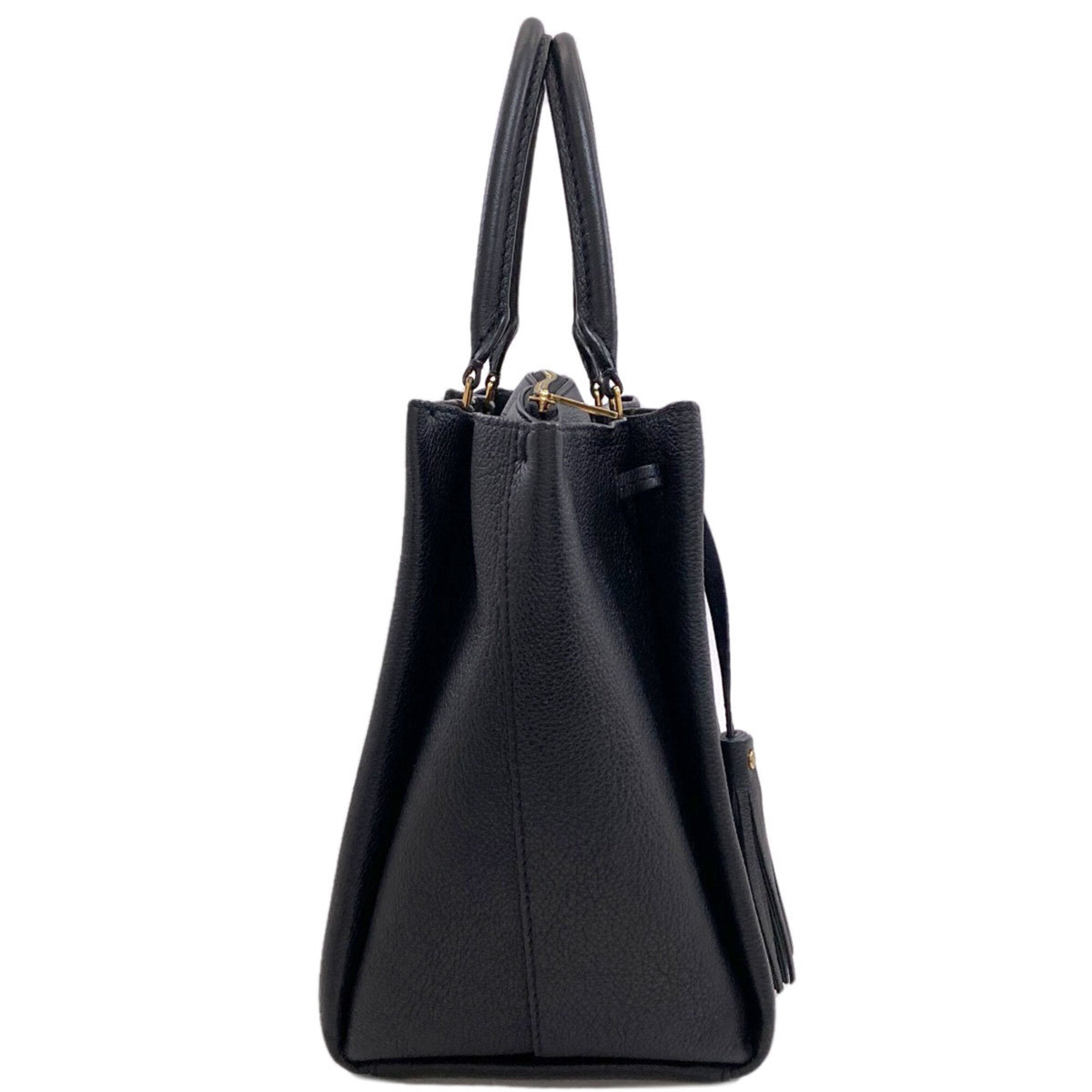 Louis Vuitton Black Leather Handbag (Pre-Owned)