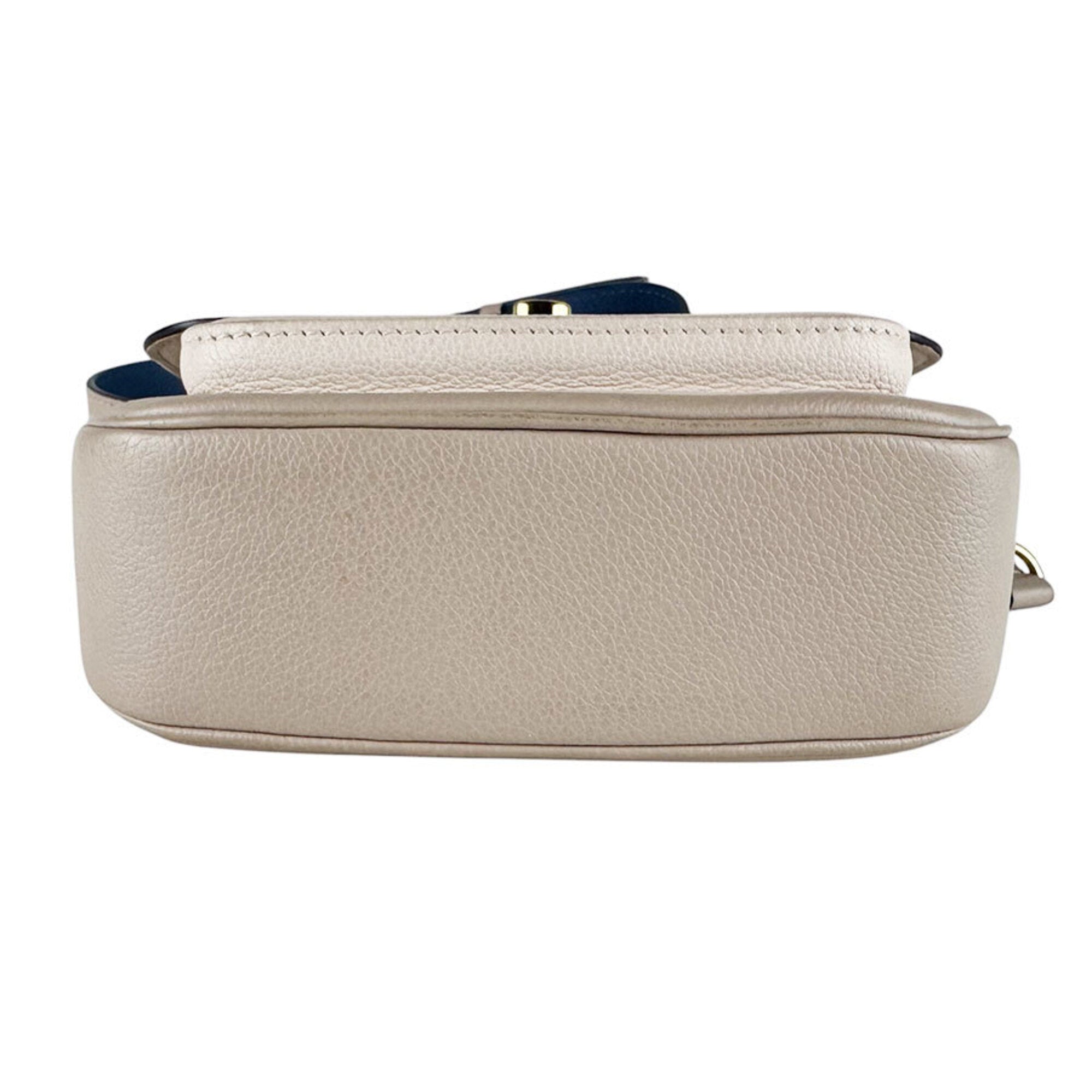 Louis Vuitton Grayish Leather Shoulder Bag (Pre-Owned)