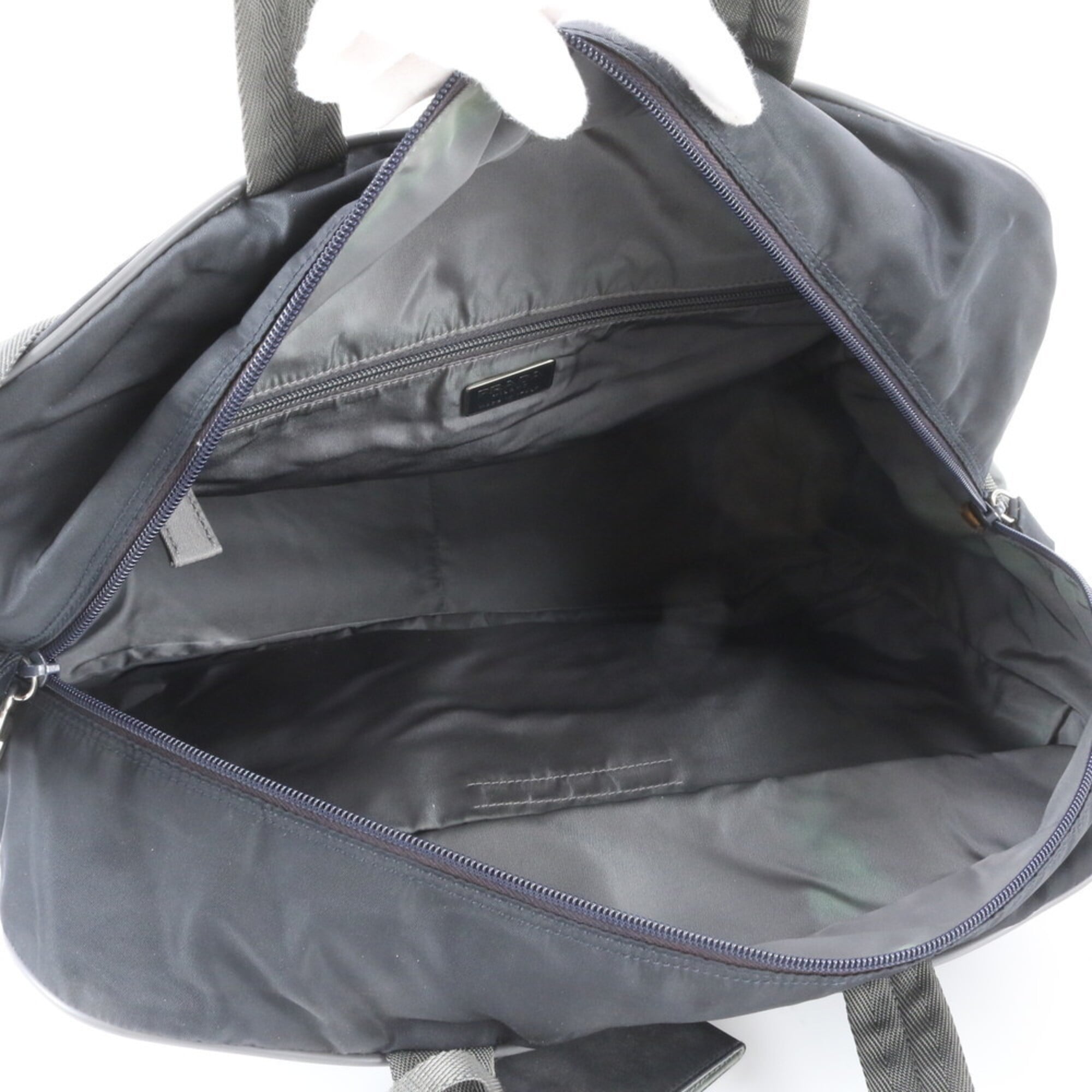 Pradasports Black Gray Boston Bag Shoulder Bag Tote Bag (Pre-Owned)