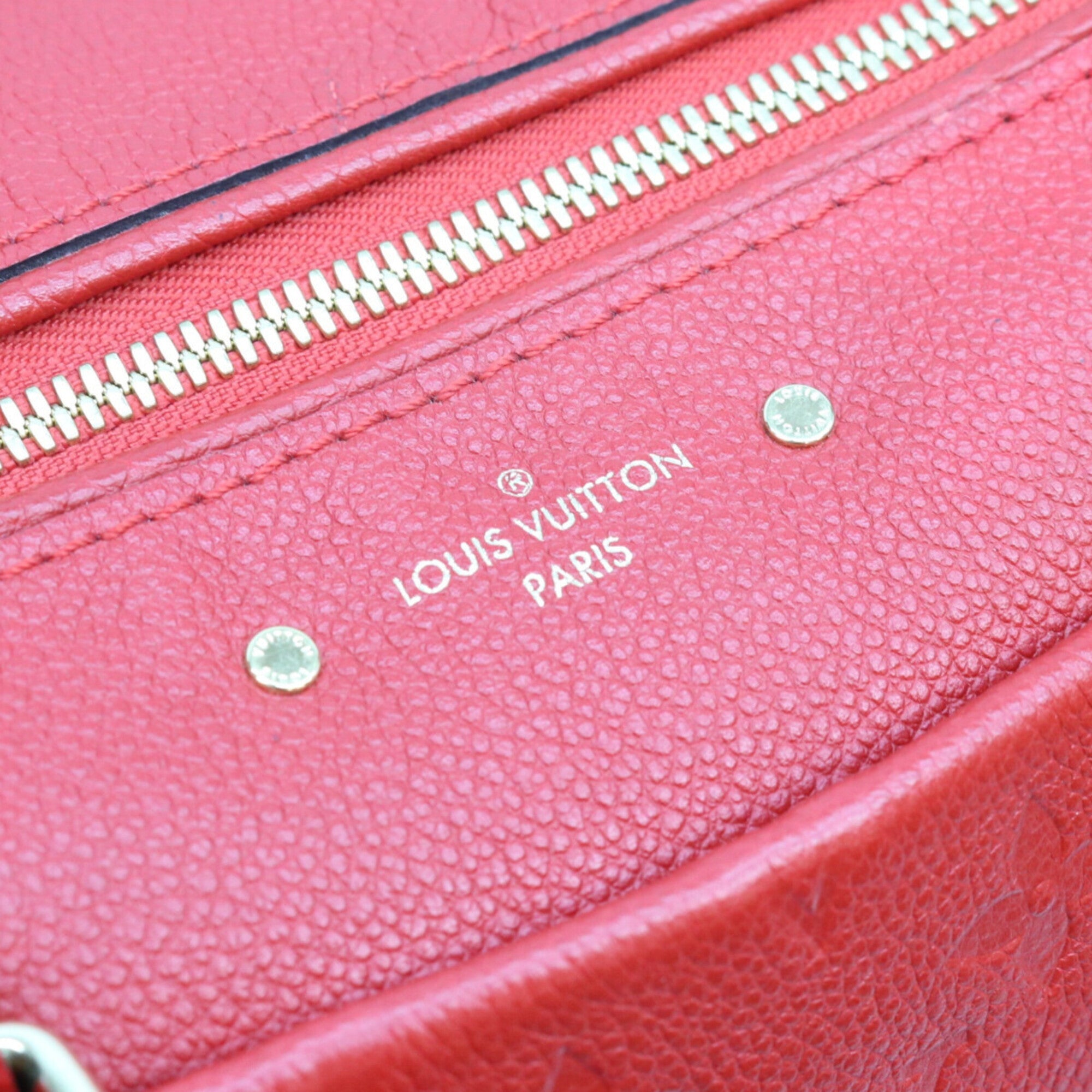 Louis Vuitton Red Color Monogram Empreinte Boston Bag Shoulder Bag (Pre-Owned)