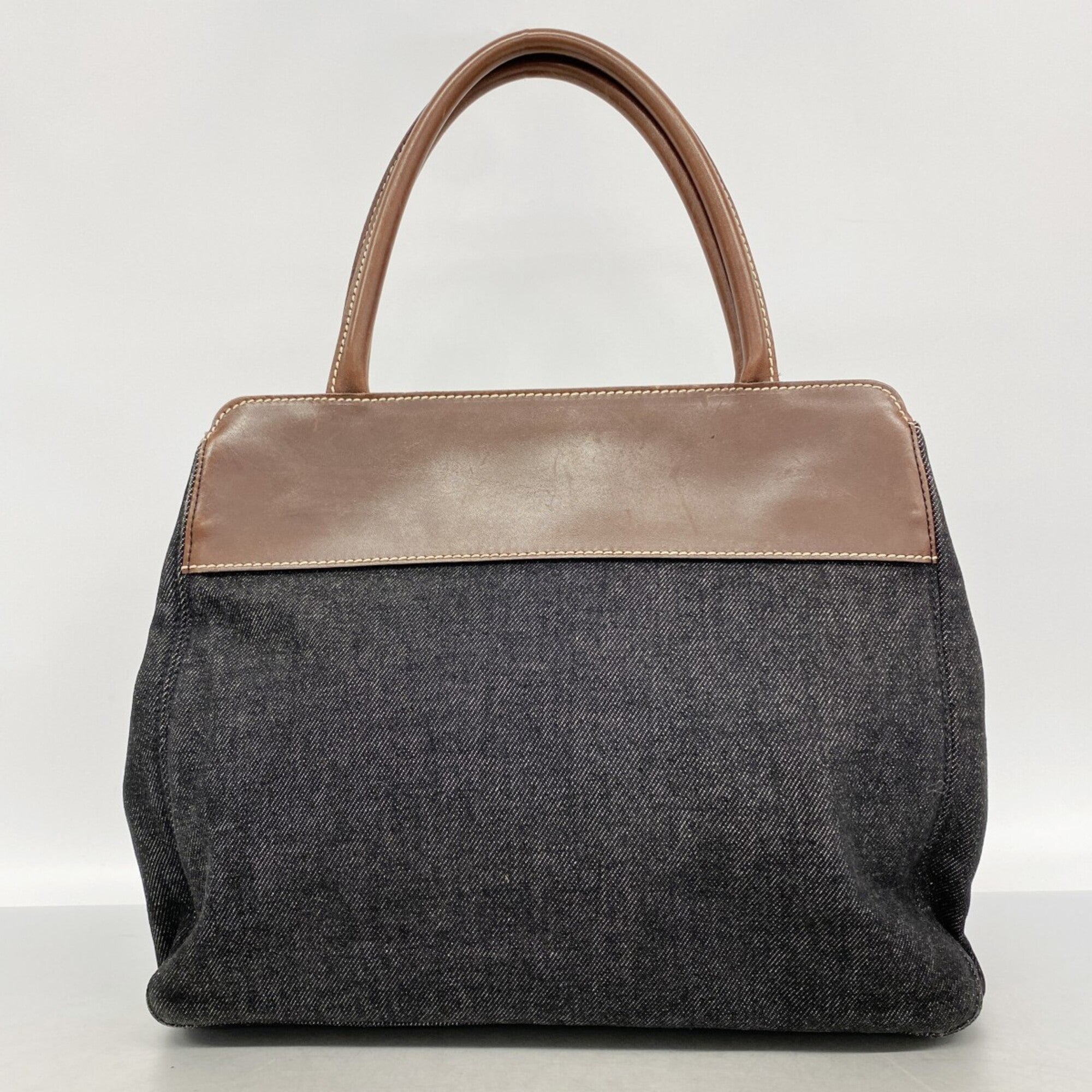 Chanel Black Brown Denim Tote Bag (Pre-Owned)