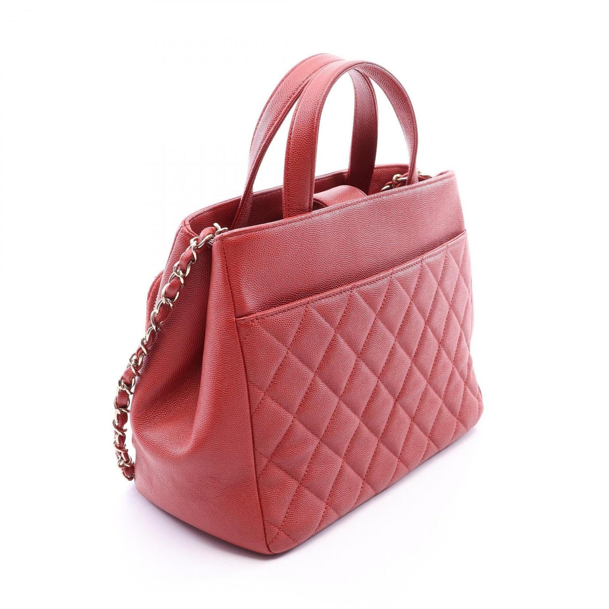 Chanel Bordeaux Grained Calfskin Handbag Shoulder Bag (Pre-Owned)