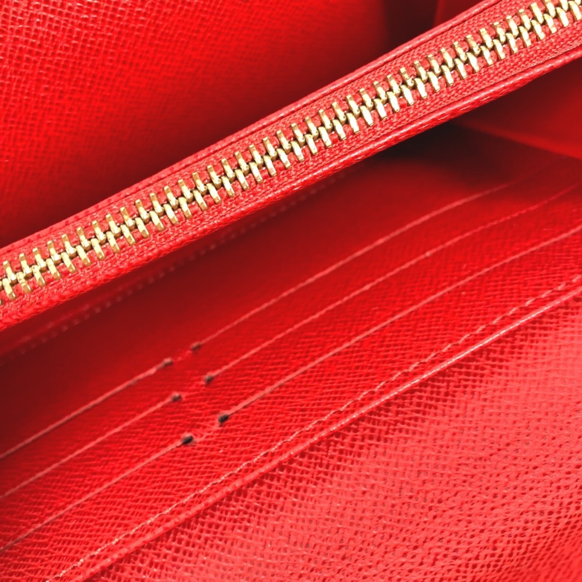 Louis Vuitton Brown Red Color Canvas Monogram Long Wallet (Tri-Fold) (Pre-Owned)