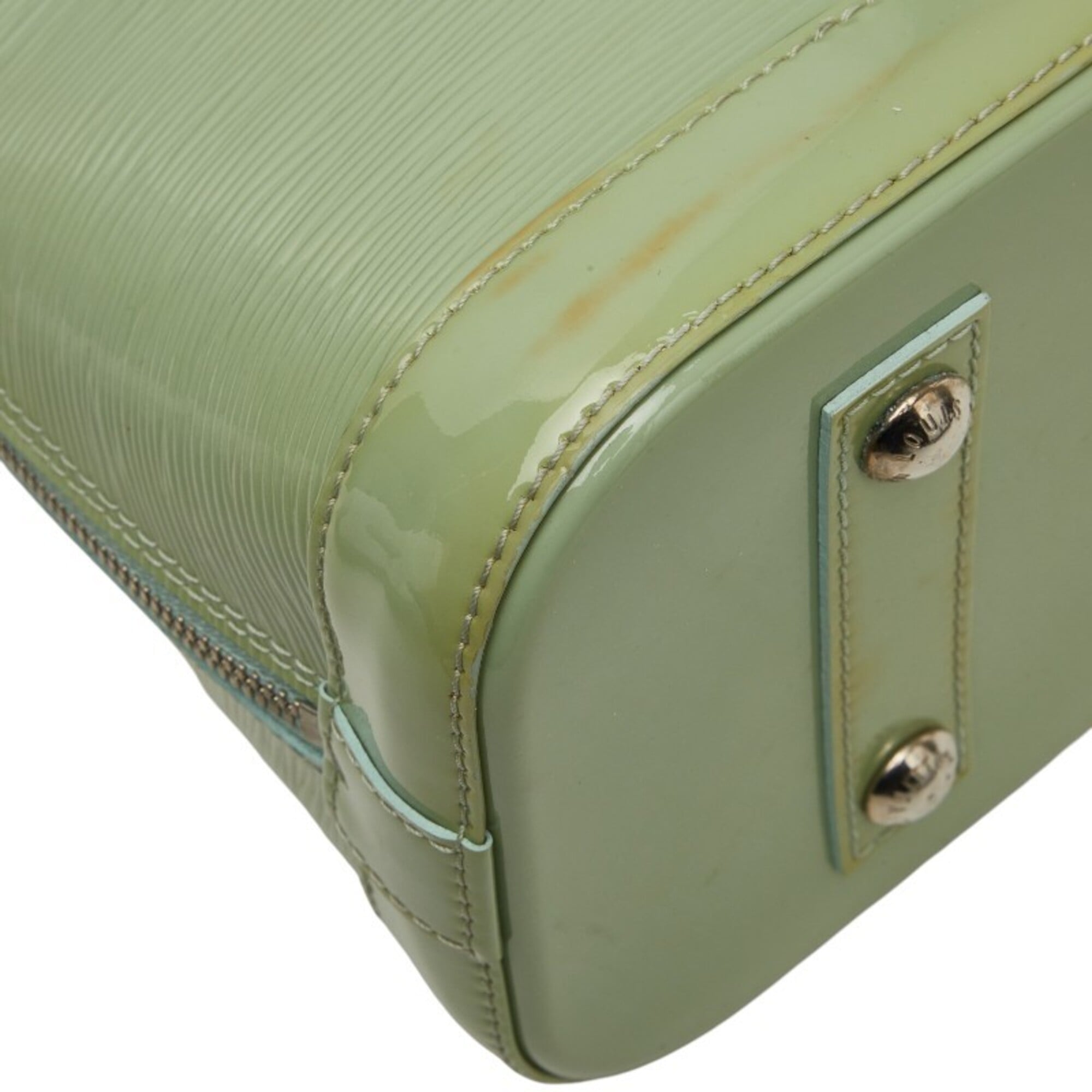 Louis Vuitton Green Patent Leather Handbag Shoulder Bag (Pre-Owned)