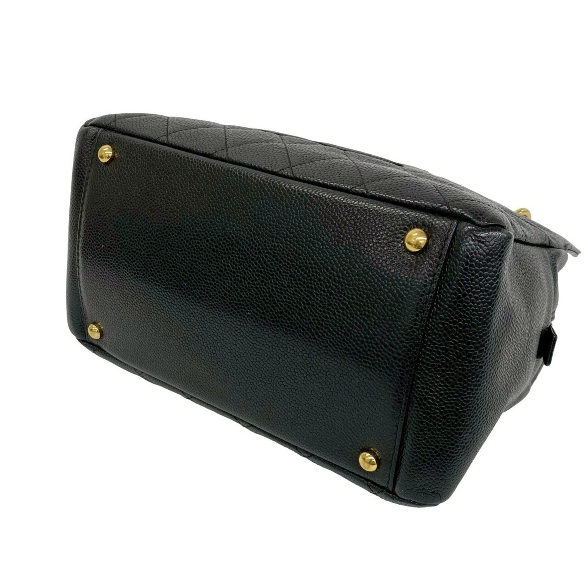 Chanel Black Grained Calfskin Shoulder Bag Tote Bag (Pre-Owned)