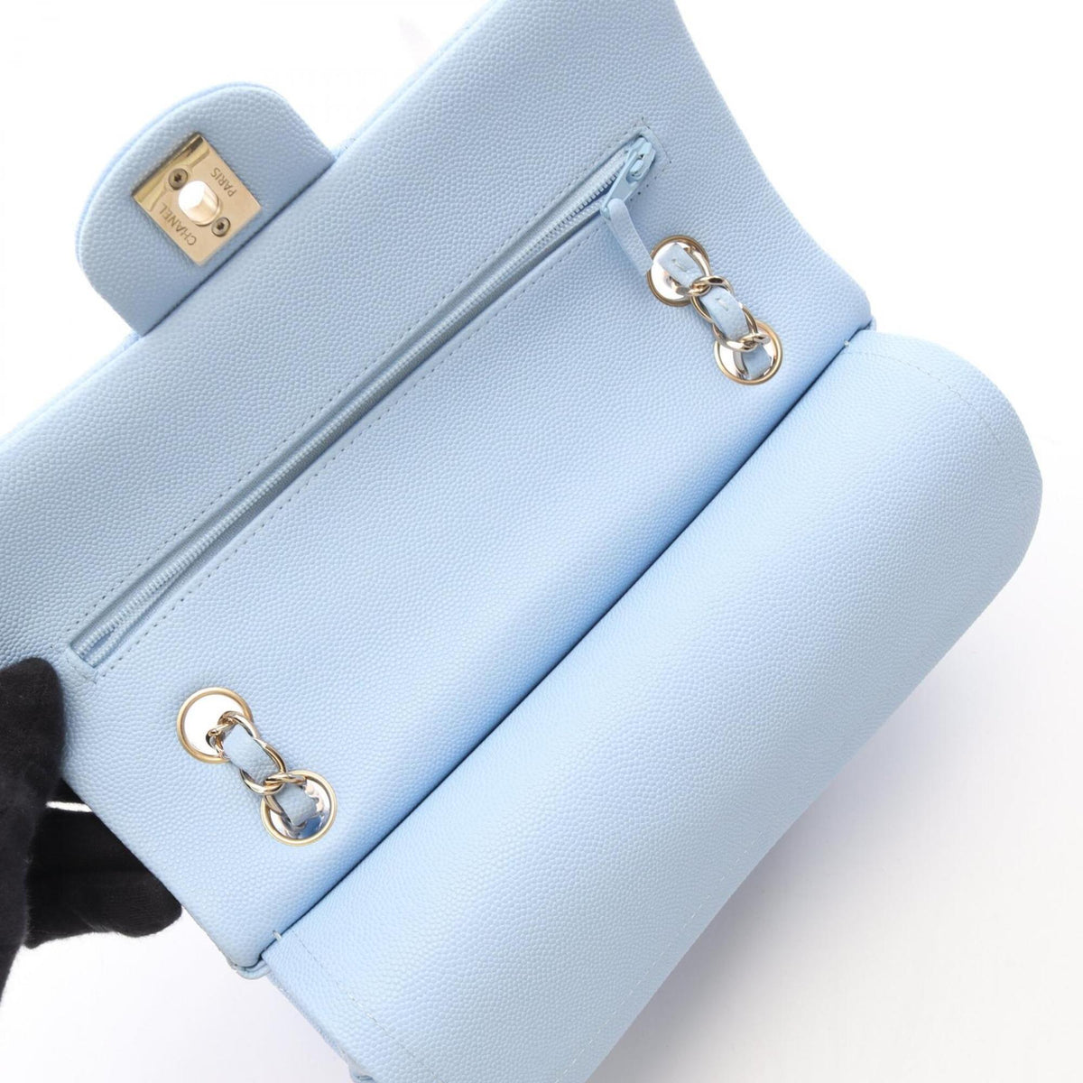 Chanel Blue Grained Calfskin Handbag Shoulder Bag (Pre-Owned)