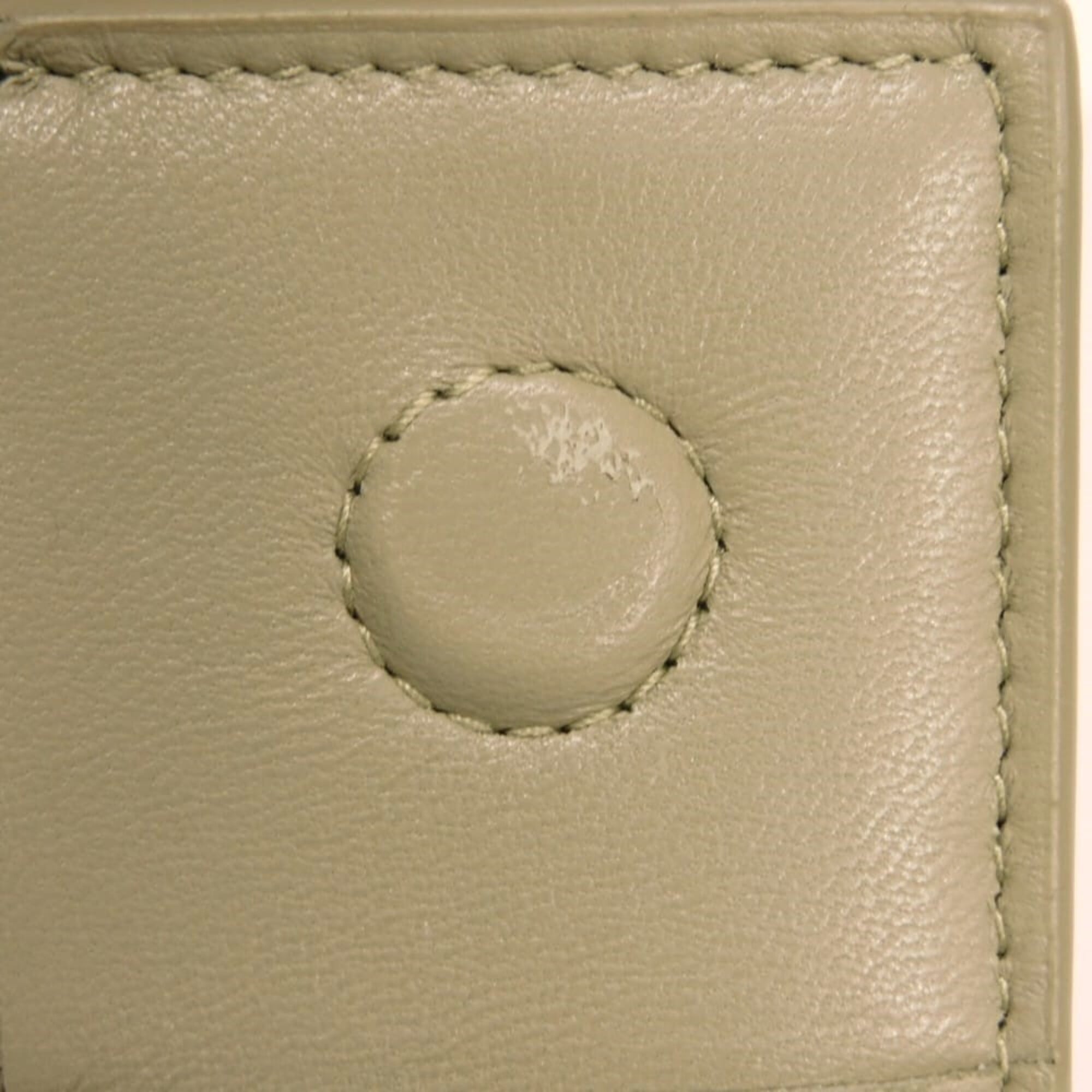 Bottega Veneta Green Intrecciato Long Wallet (Bi-Fold) (Pre-Owned)