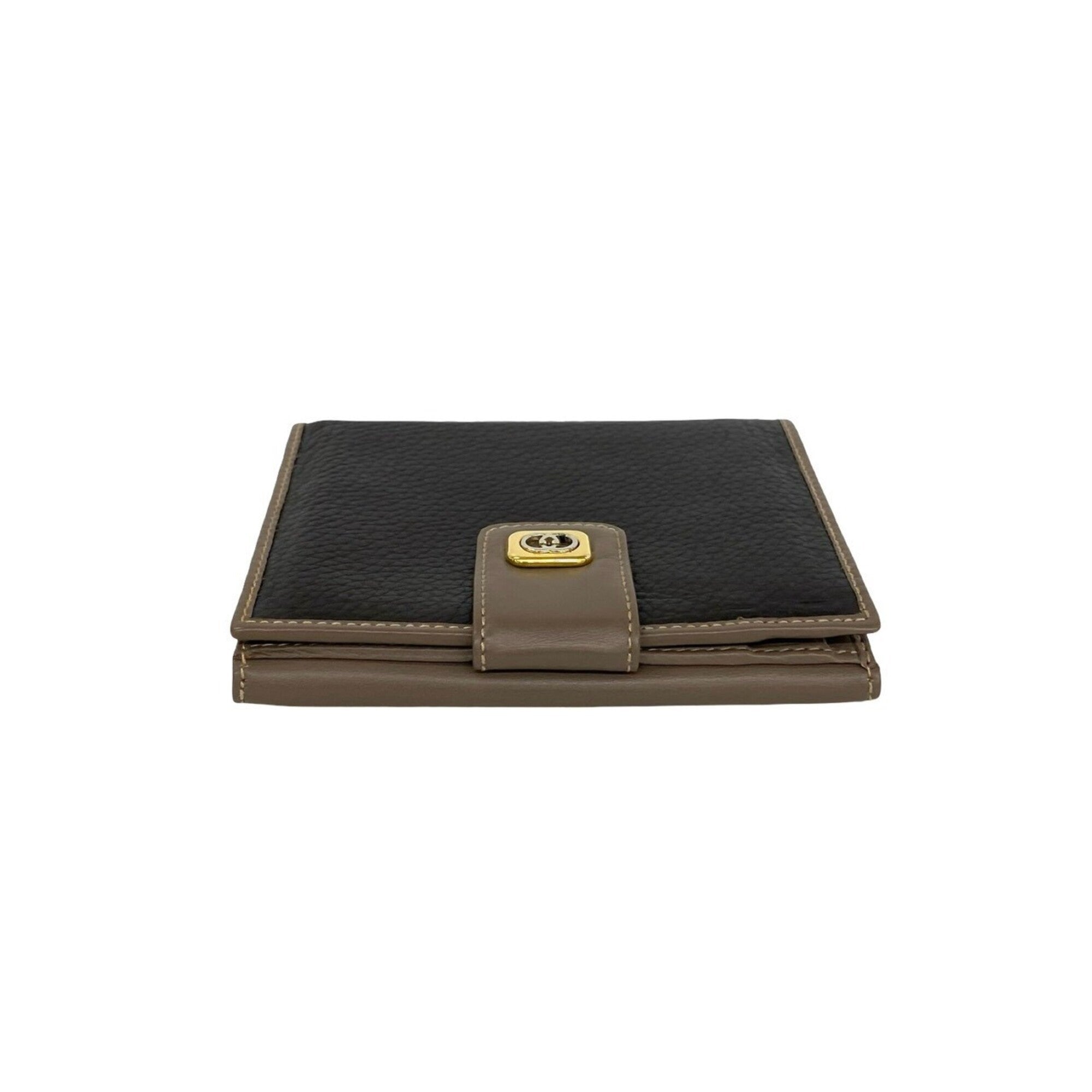 Gucci Black Brown Leather Wallet (Bi-Fold) (Pre-Owned)