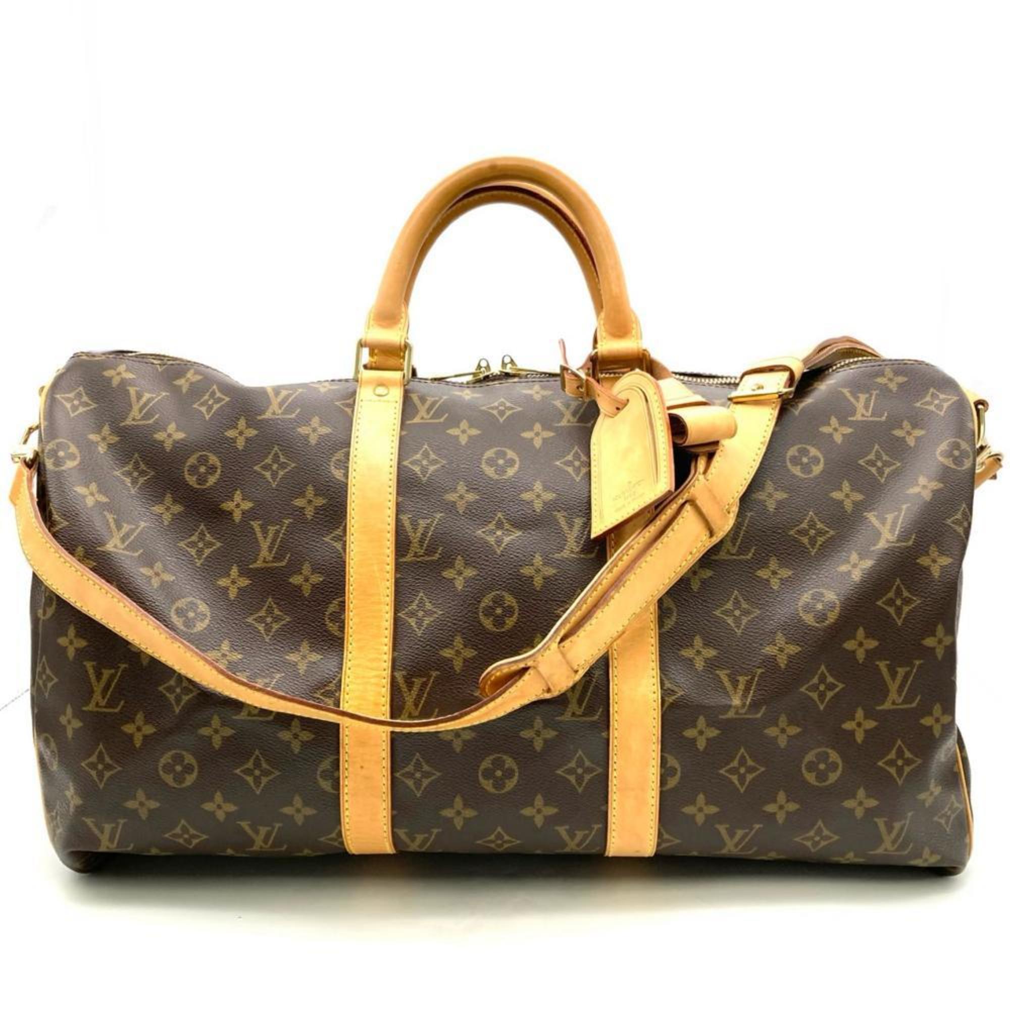 Louis Vuitton Monogram Brown Monogram Leather Boston Bag (Pre-Owned)