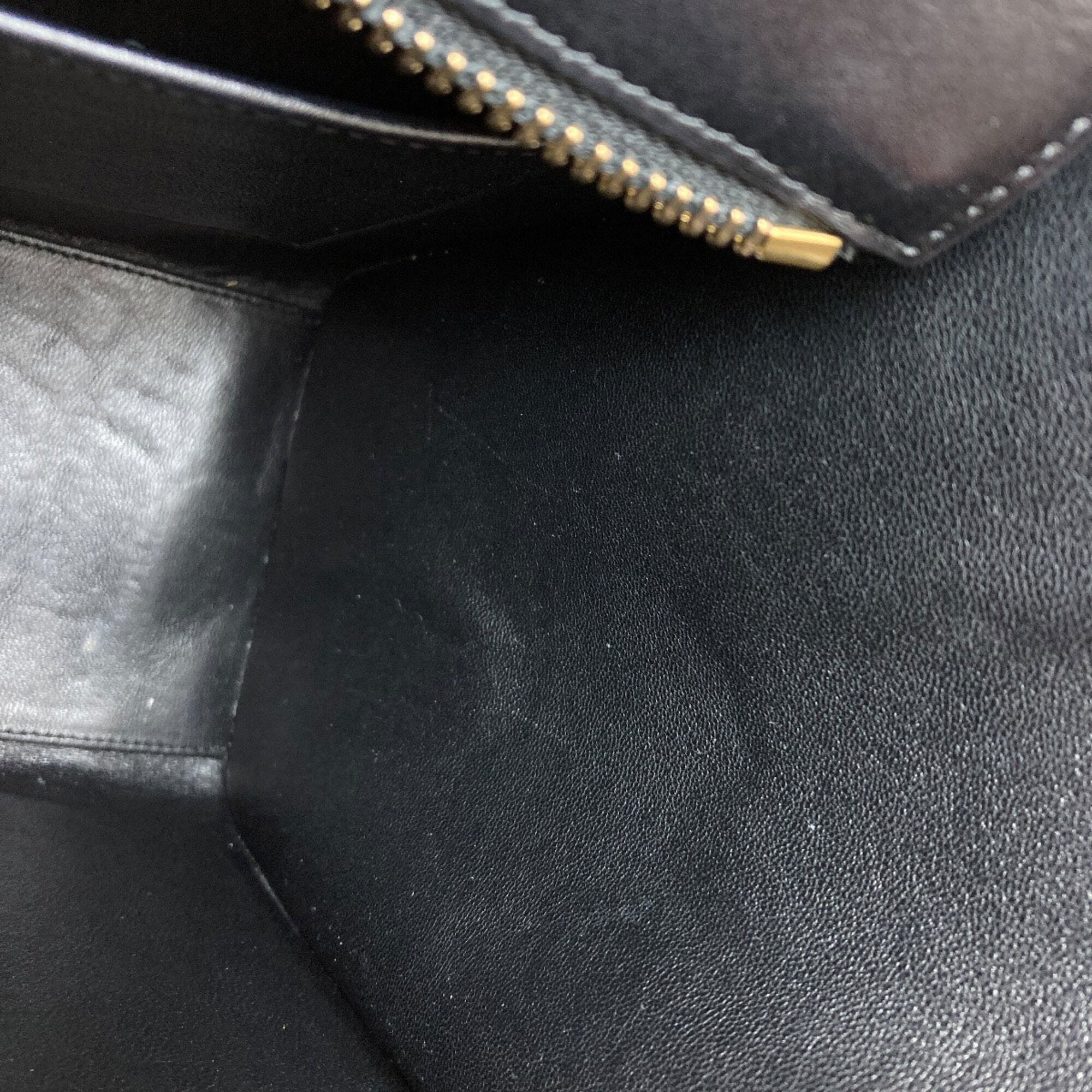 Celine Black Orange White Canvas Leather Handbag (Pre-Owned)