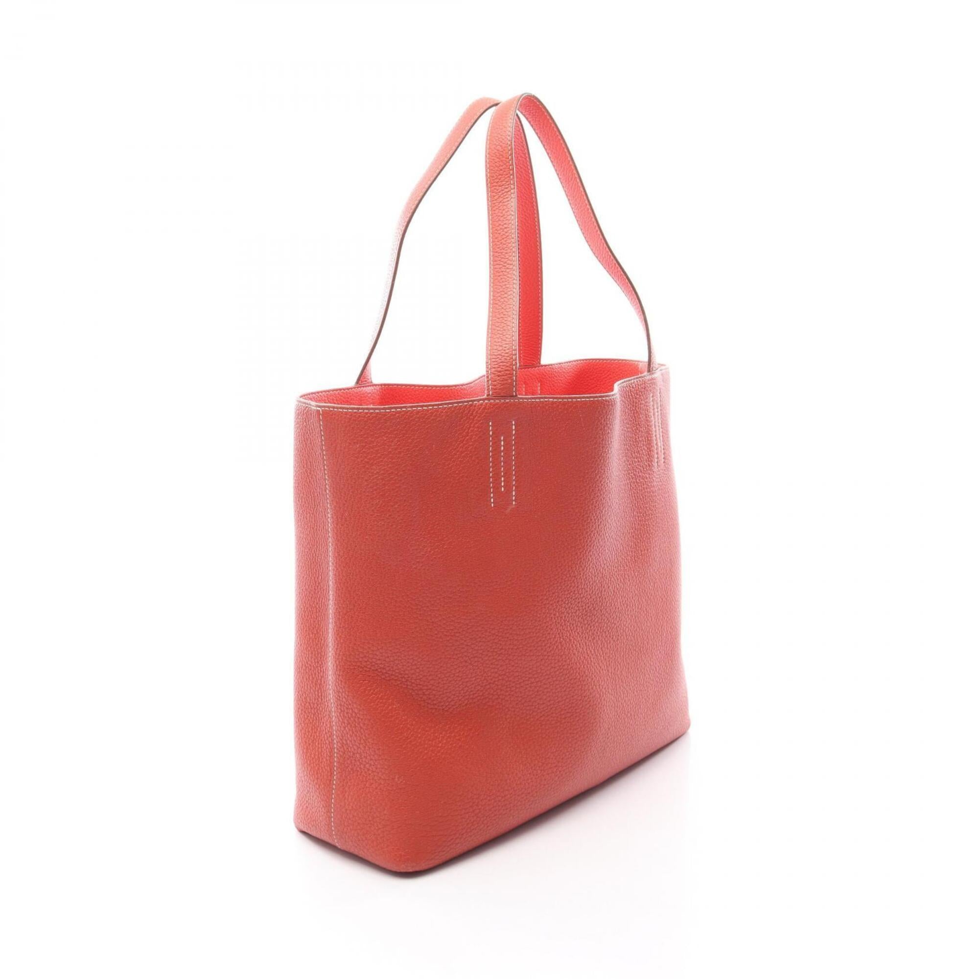 Hermes Bordeaux Pink Taurillon Clemence Leather Handbag Tote Bag (Pre-Owned)