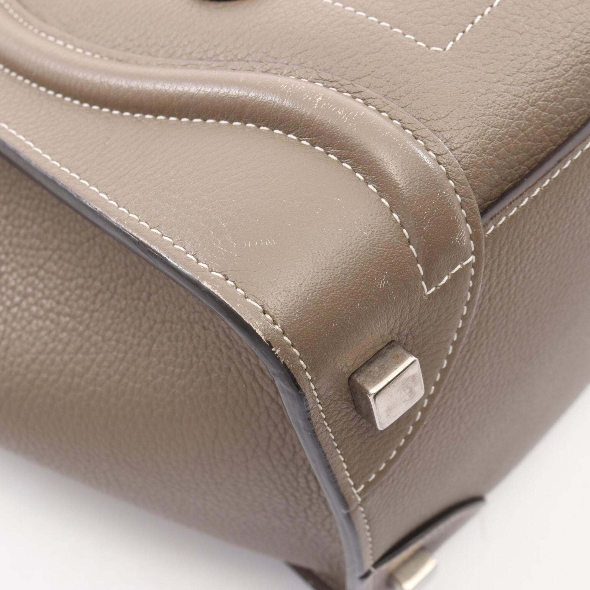 Celine Beige Leather Handbag Tote Bag (Pre-Owned)