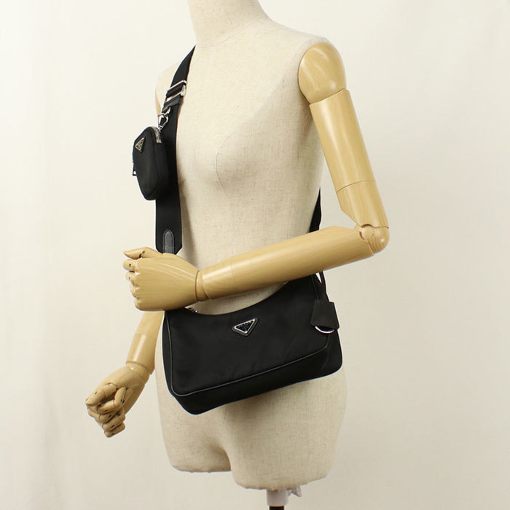 Prada Black Nylon Pouch Shoulder Bag (Pre-Owned)