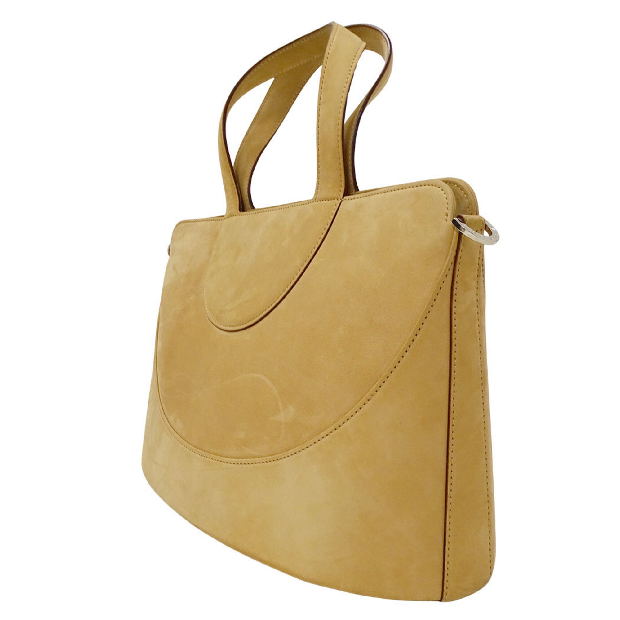 Bvlgari Beige Suede Handbag Shoulder Bag (Pre-Owned)
