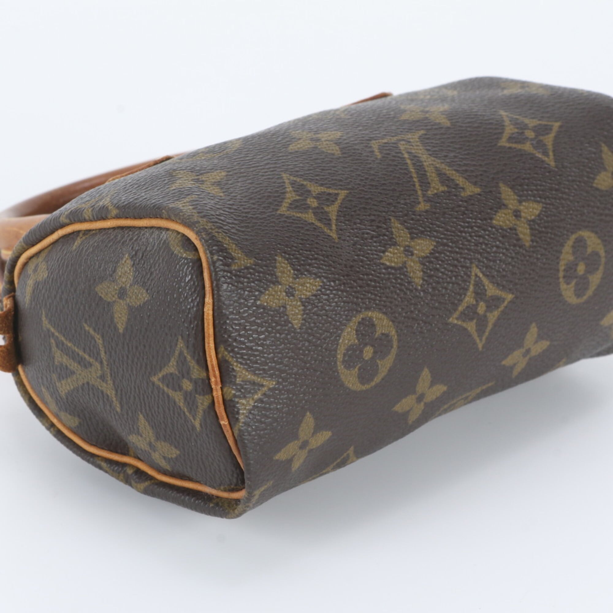 Louis Vuitton Brown Leather Coated Canvas Handbag Tote Bag (Pre-Owned)