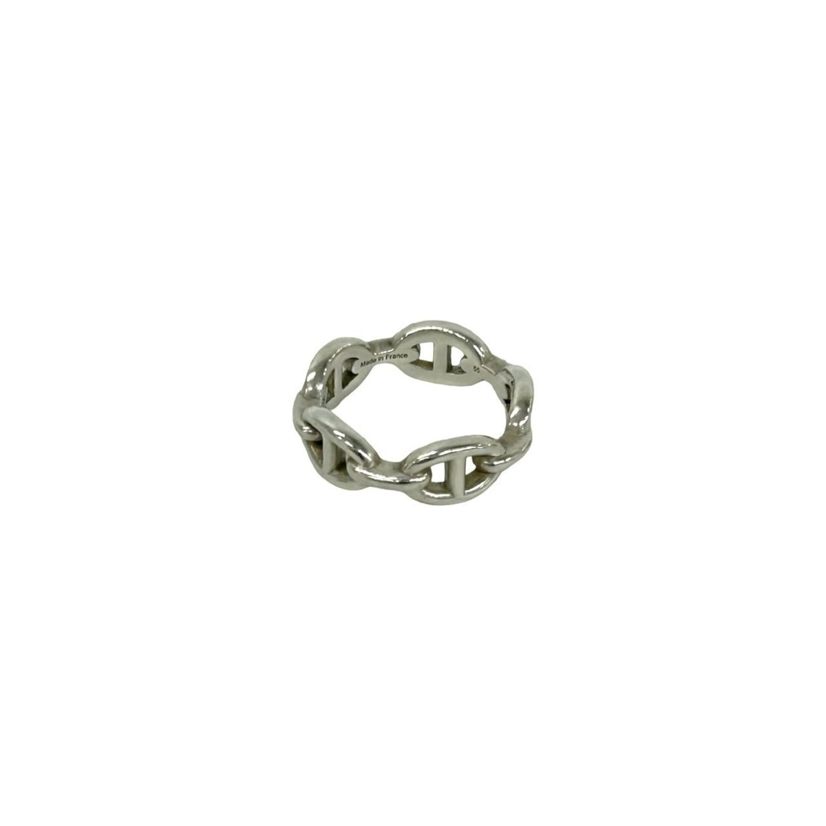 Hermes Silver Silver 925 Band Ring (Pre-Owned)