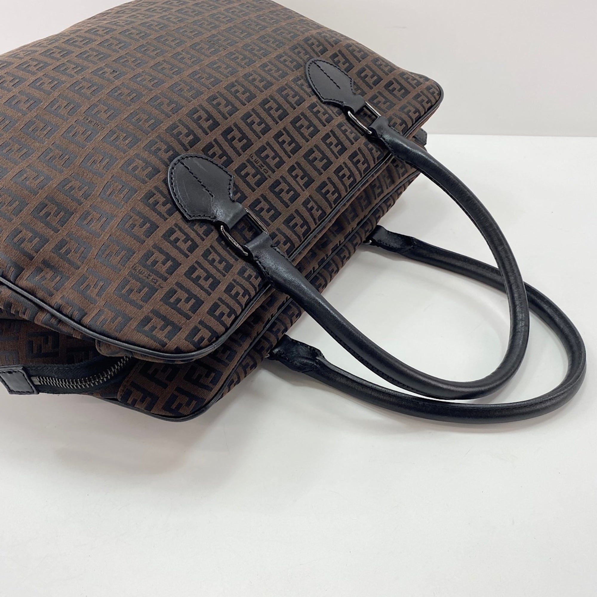 Fendi Brown Canvas Handbag (Pre-Owned)