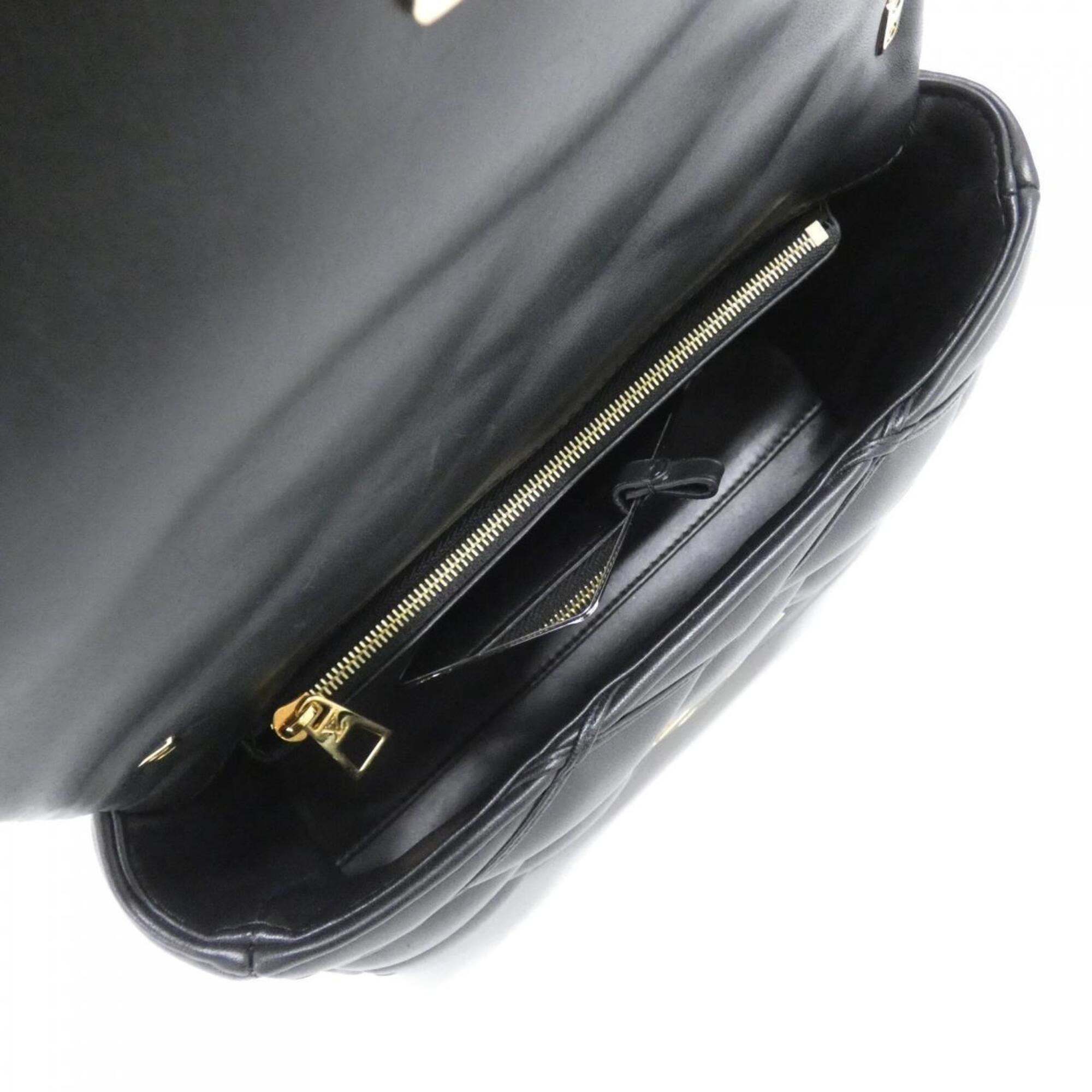 Louis Vuitton Black Leather Shoulder Bag (Pre-Owned)