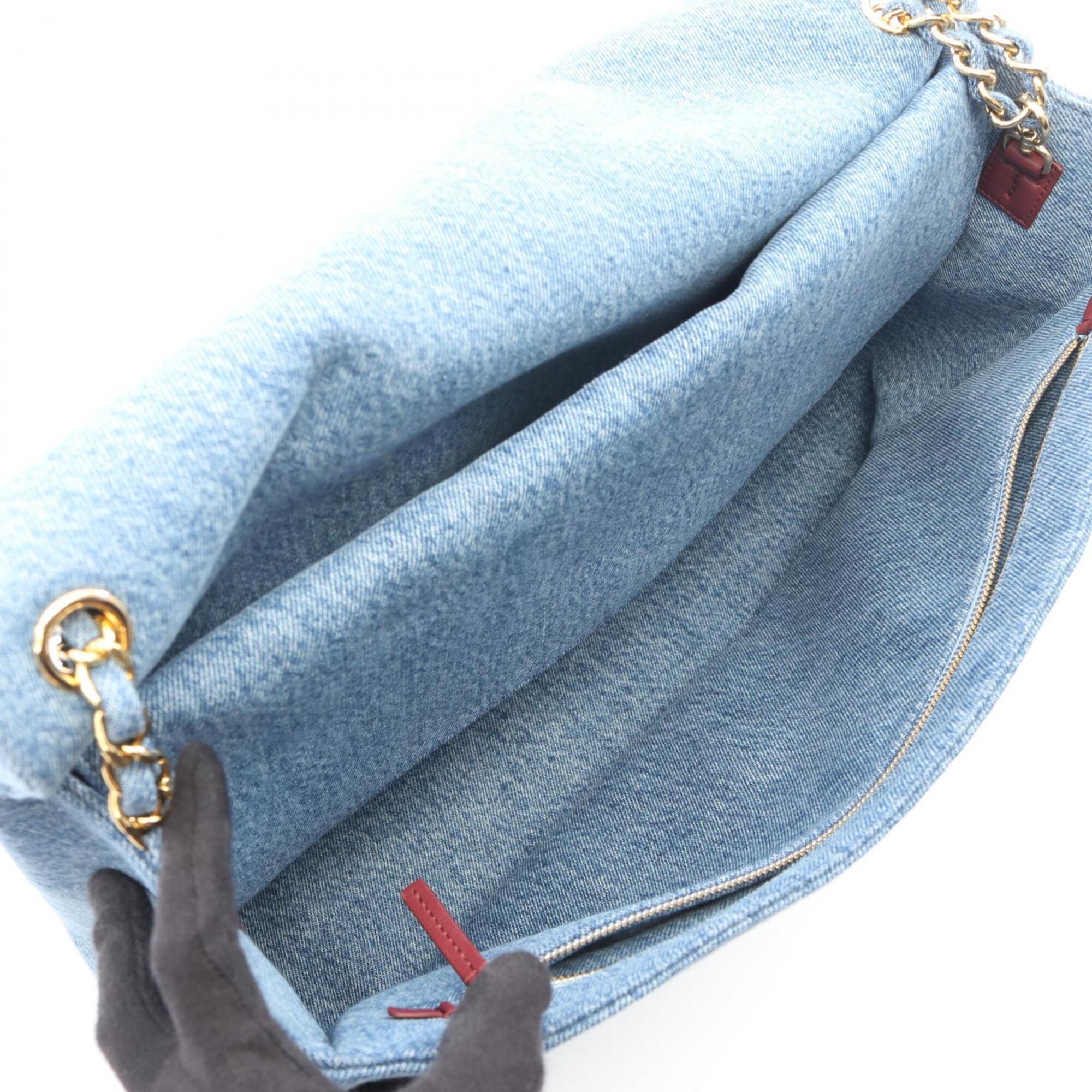 Chanel Blue Denim Handbag Shoulder Bag (Pre-Owned)