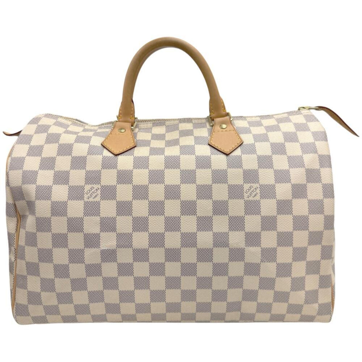 Louis Vuitton White Damier Azur Boston Bag Handbag (Pre-Owned)