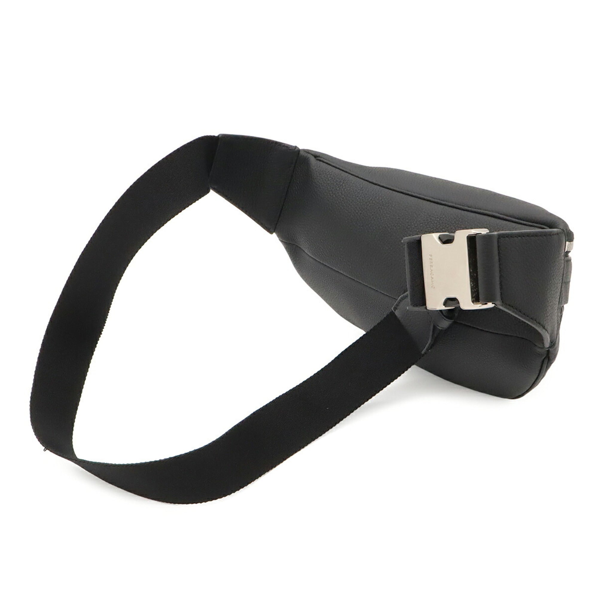 Salvatore Ferragamo Gancini Black Leather Fanny Pack (Pre-Owned)