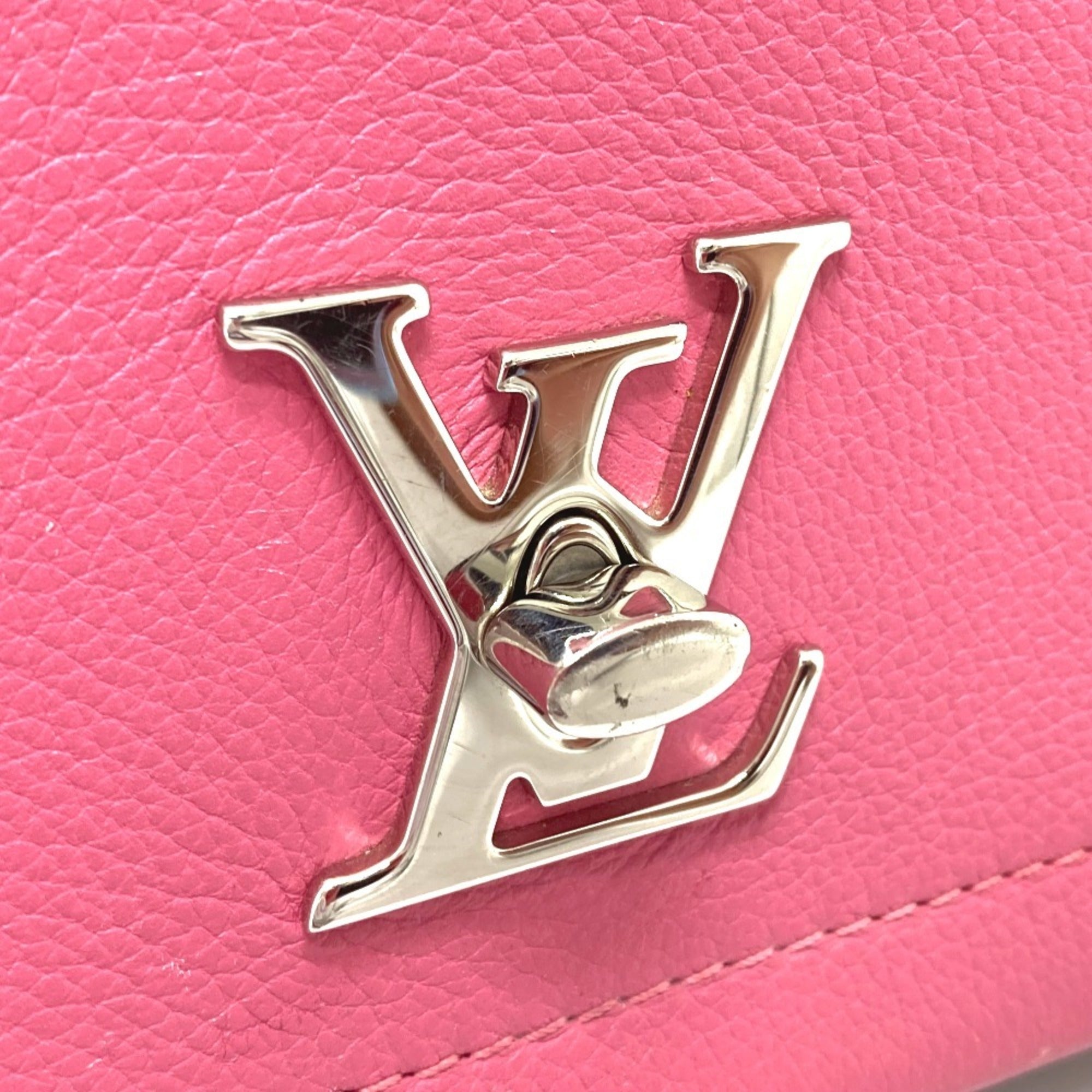 Louis Vuitton Lockme Ii Beige Khaki Pink Leather Handbag Shoulder Bag (Pre-Owned)
