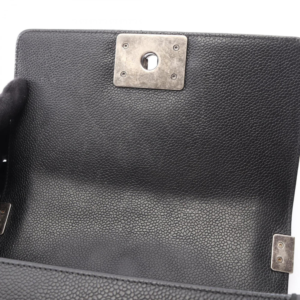 Chanel Black Grained Calfskin Handbag Shoulder Bag (Pre-Owned)