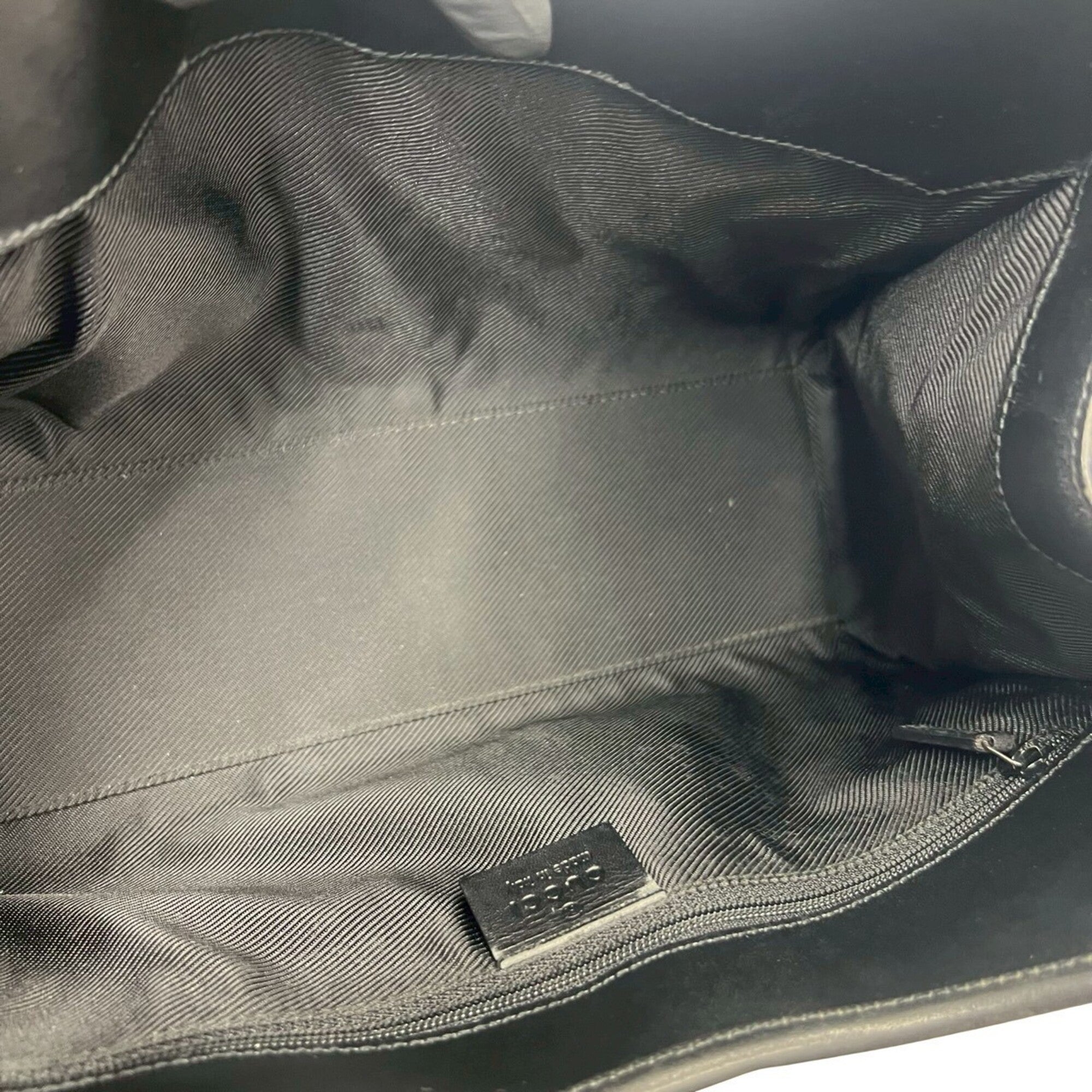 Gucci Black Canvas Leather Handbag Shoulder Bag Tote Bag (Pre-Owned)