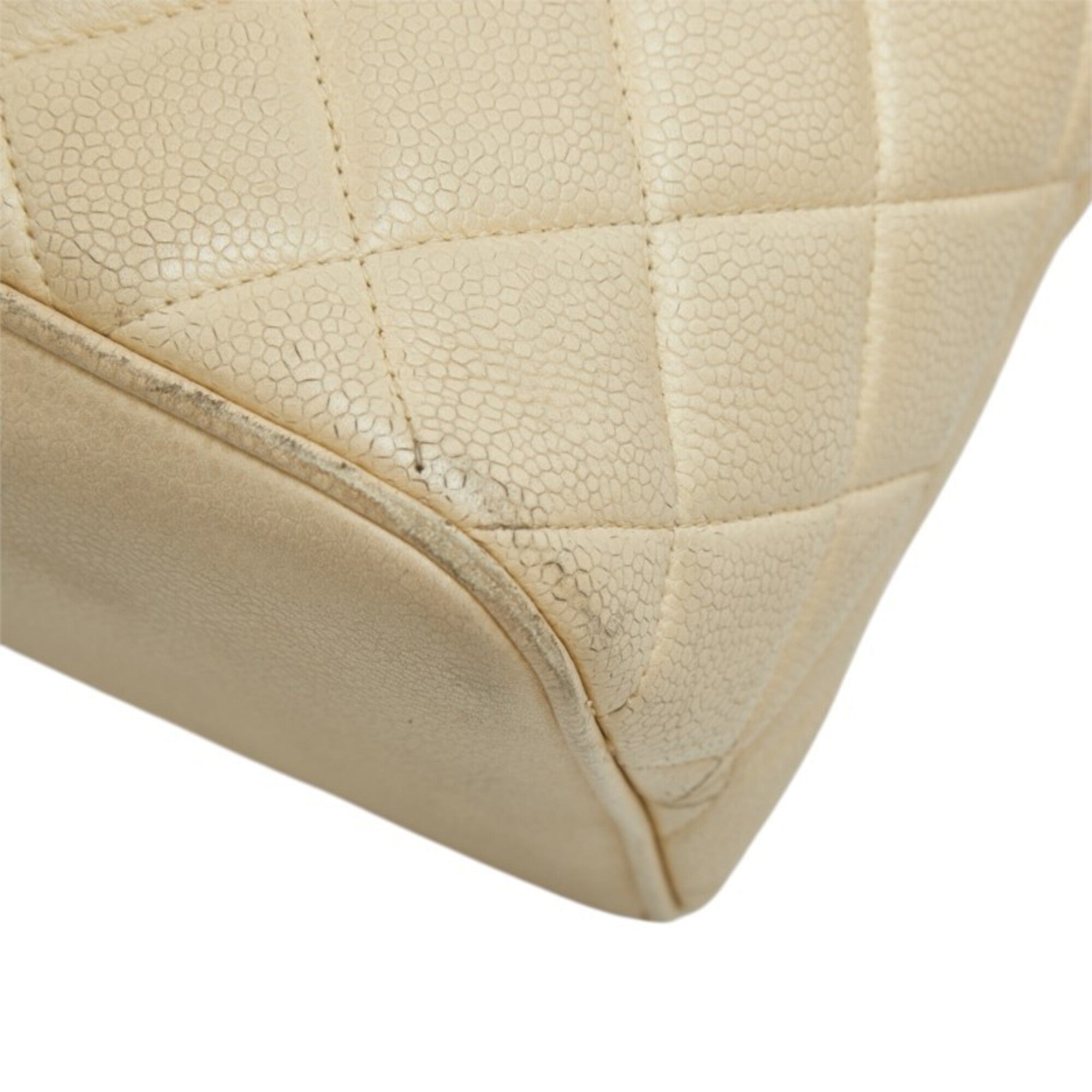 Chanel Ivory White Grained Calfskin Handbag Tote Bag (Pre-Owned)
