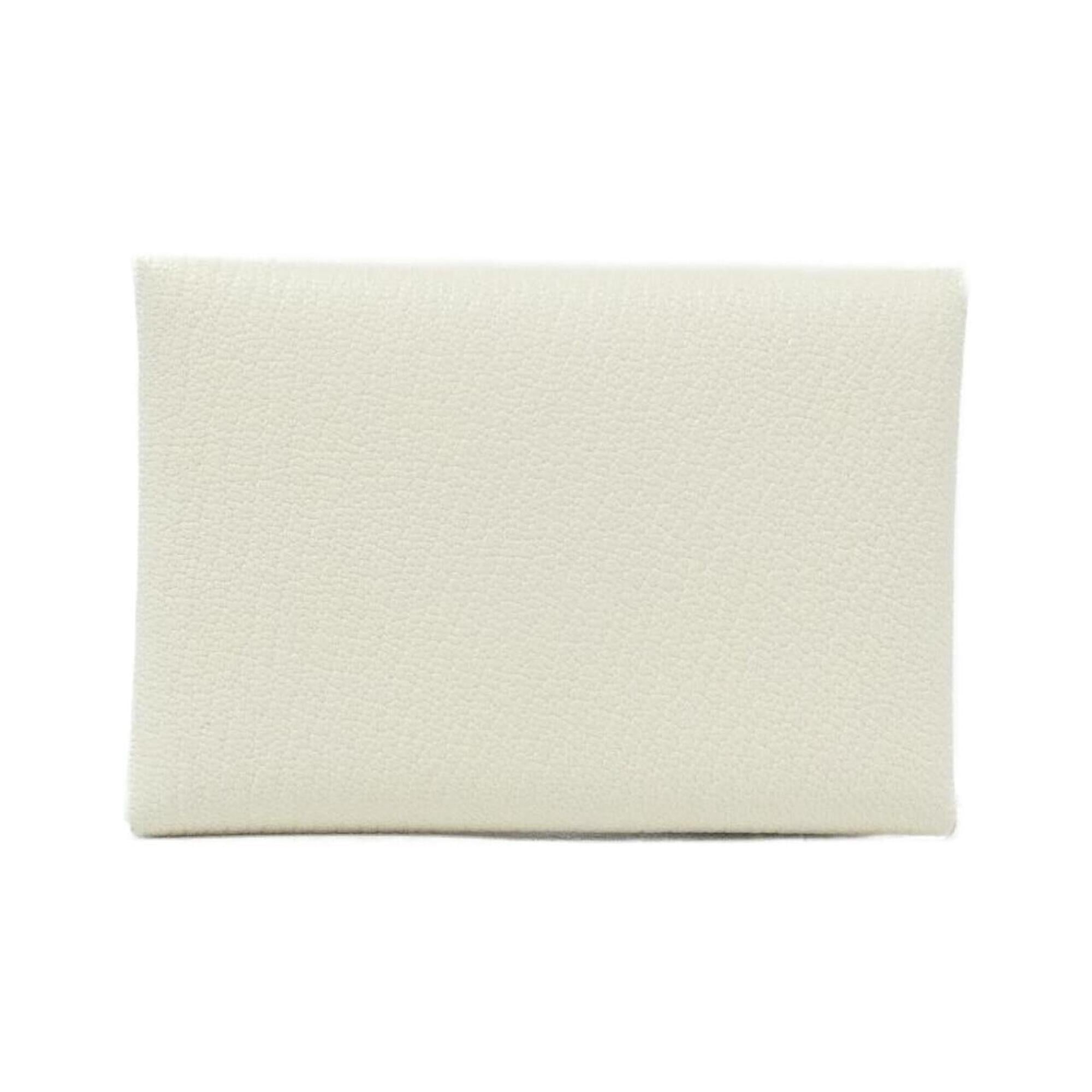 Hermes White Chevre Leather Coin Purse/Coin Case (Pre-Owned)